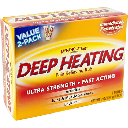 Mentholatum Deep Heating Pain Relieving Rub, Ultra Strength, 2 Tubes each, Pack of 5 MentholatumBuy Supplements Australia