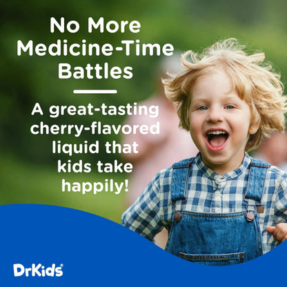 Dr. Kids Children’s Pain and Fever Medicine - Acetaminophen for Kids Ages 2-11, Pre-Measured Single-Use Vials for Headache, Sore Throat, Cold and Flu, Cherry Flavor, 30 Count Dr. KidsBuy Supplements Australia