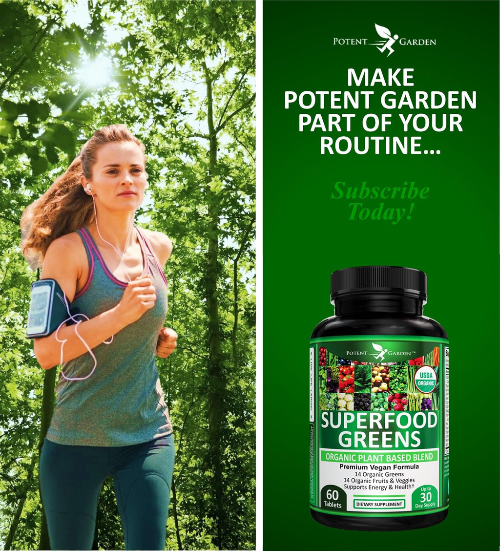 Potent Garden Organic Superfood Greens, Fruit and Veggies Supplement Rich in Vitamins & Antioxidants with Alfalfa, Beet Root & Tart Cherry to Boost Energy, Immunity & Gut Health, Greens Tablets 60 Ct Potent GardenBuy Supplements Australia