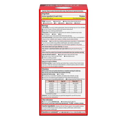 Children's Tylenol Liquid Pain Relief & Fever Medicine, Oral Suspension, Dye-Free, Acetaminophen, No Aspirin, No Ibuprofen, No High Fructose Corn Syrup; Cherry Flavor, 8 fl. oz.; Pack of 1 TylenolBuy Supplements Australia
