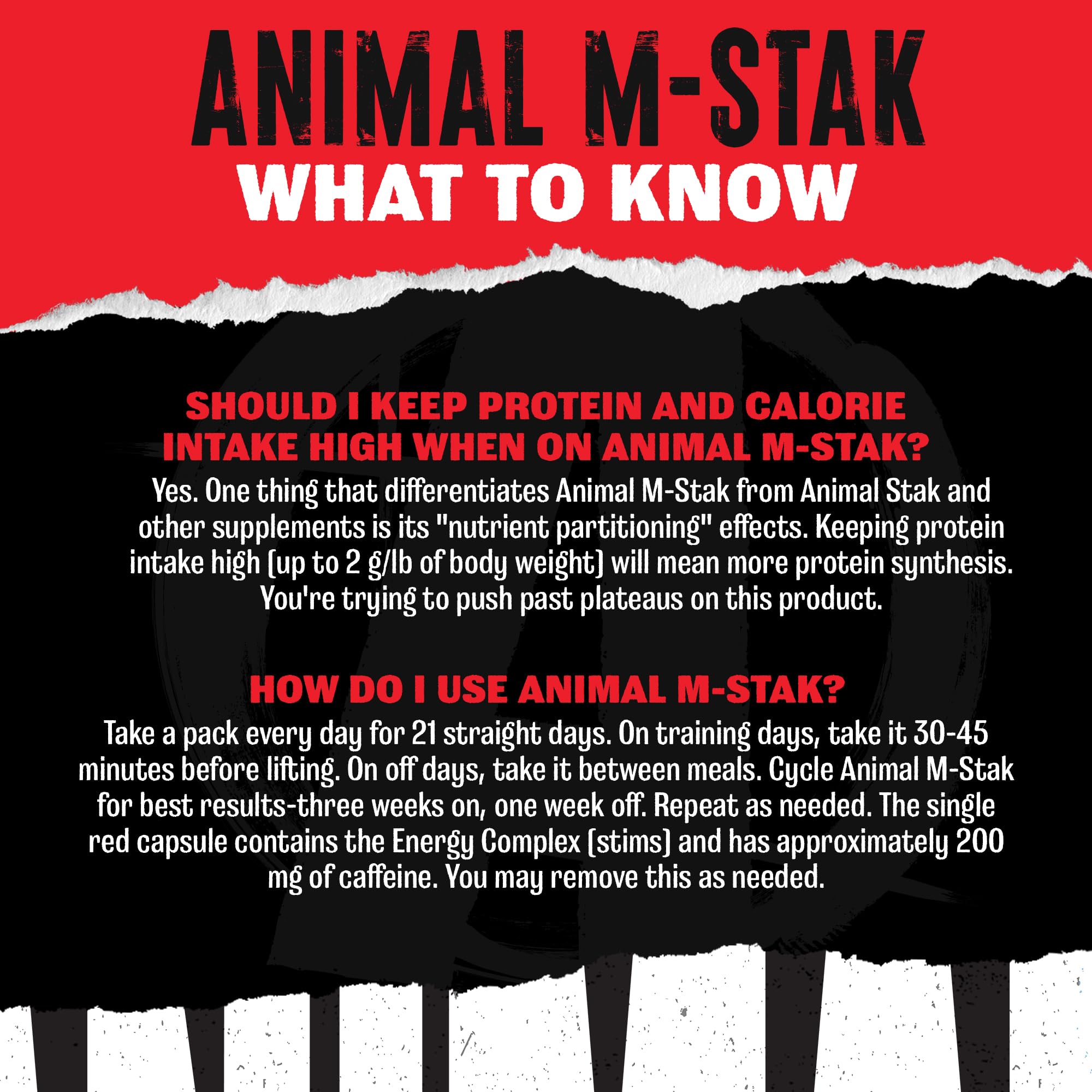 Animal M-Stak - Muscle Builder and Anabolic Mass Gainer Supplement for Bodybuilding - Lean Muscle Growth, Amino Complex and Pre Workout Energy, 21 Packs AnimalBuy Supplements Australia