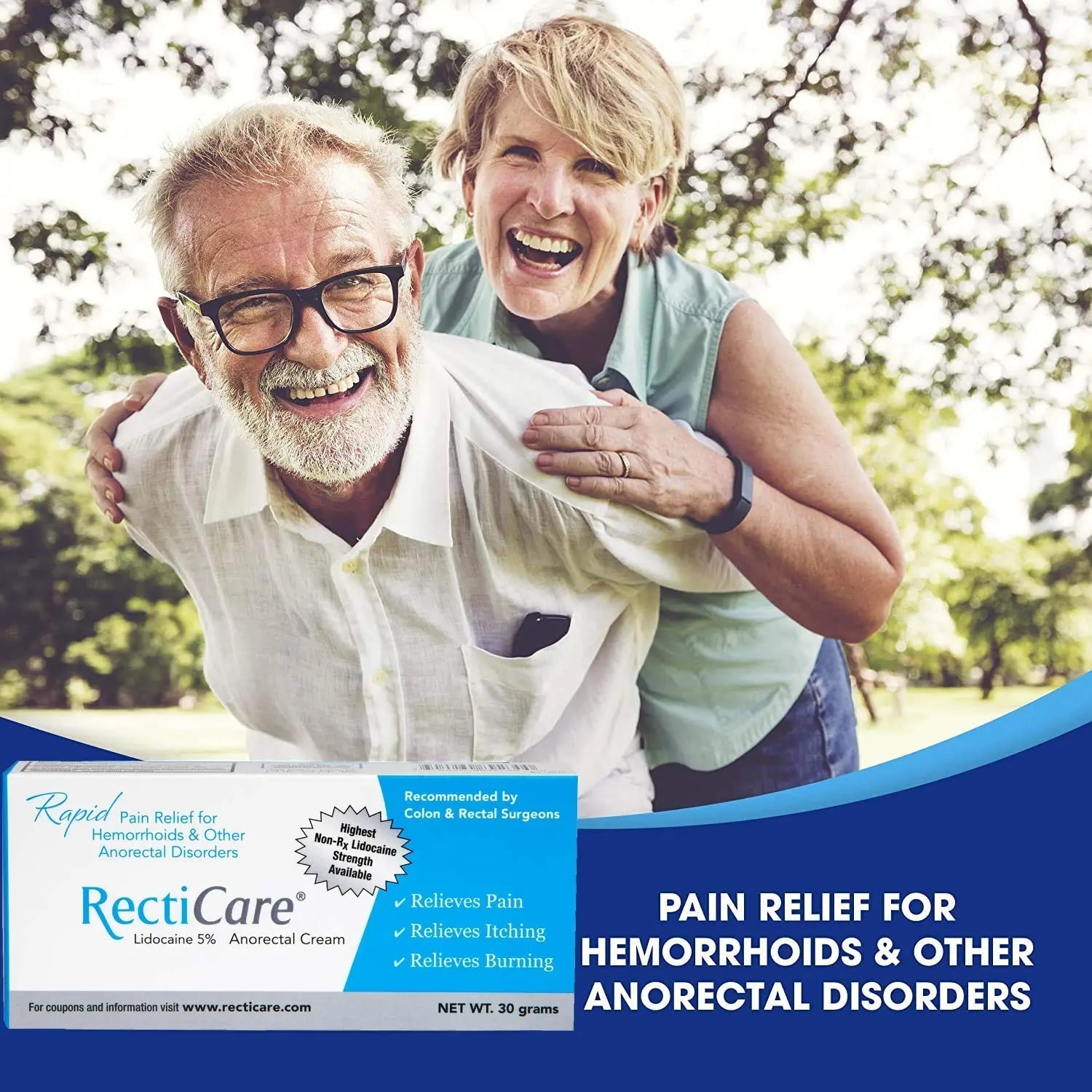 Recticare Anorectal Lidocaine 5% Cream: Topical Numbing Cream for Treatment of Hemorrhoids & Other Anorectal Disorders - 30g Tube RecticareBuy Supplements Australia