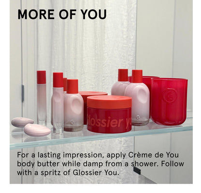 Glossier Crème de You Dry-Touch Body Butter - Signature You Fragrance Scented Body Cream for Dry Skin & 24 Hour Hydration - Shea Butter & Jojoba Oil - Warm & Spicy - Dermatologist-Tested, Vegan, 215ml GlossierBuy Supplements Australia