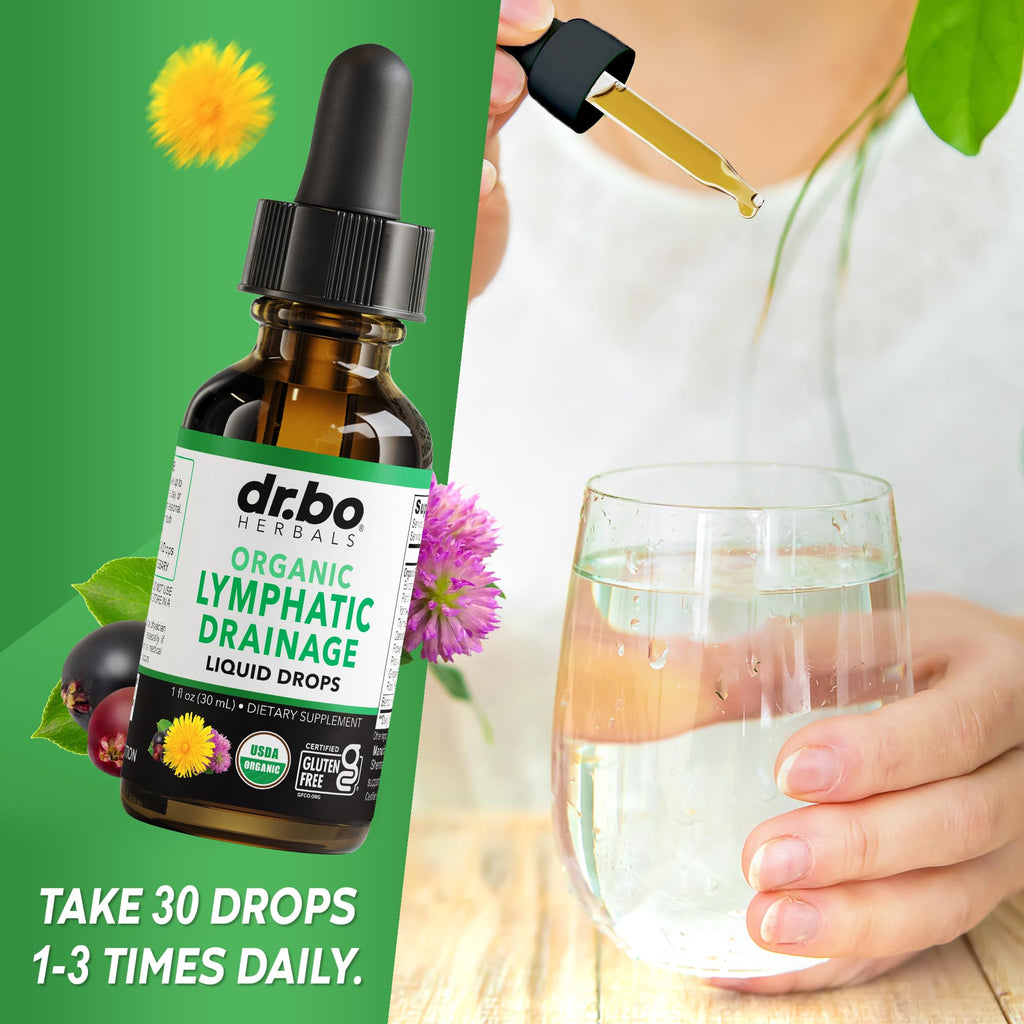 Lymphatic Drainage Supplements Drops - Organic Lymphatic Support Liquid Drops Cleanse with Echinacea, Lymph System Support Supplement, Lymph Node Detox Cleanse System Drainage - 1oz Non-GMO Organics DR. BO buy supplements Au