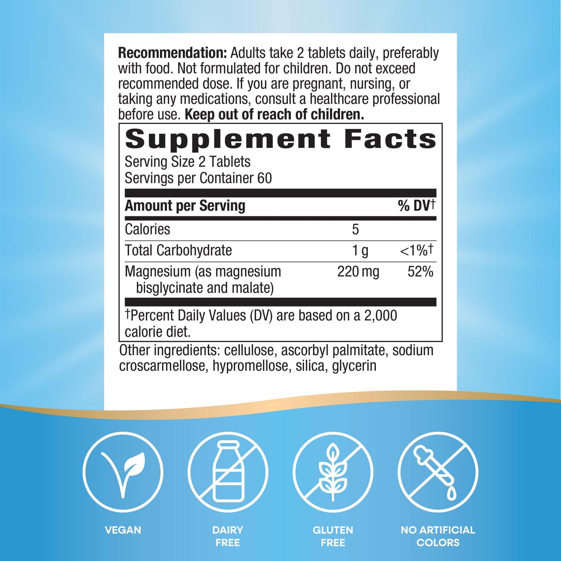 Nature's Way Magnesium Glycinate Complex, Supports Heart, Muscle, Nerve Function*, Highly Absorbable, 220 mg per 2-Tablet Serving, No Gluten, Vegan, 120 Tablets Nature's Way buy supplements Au