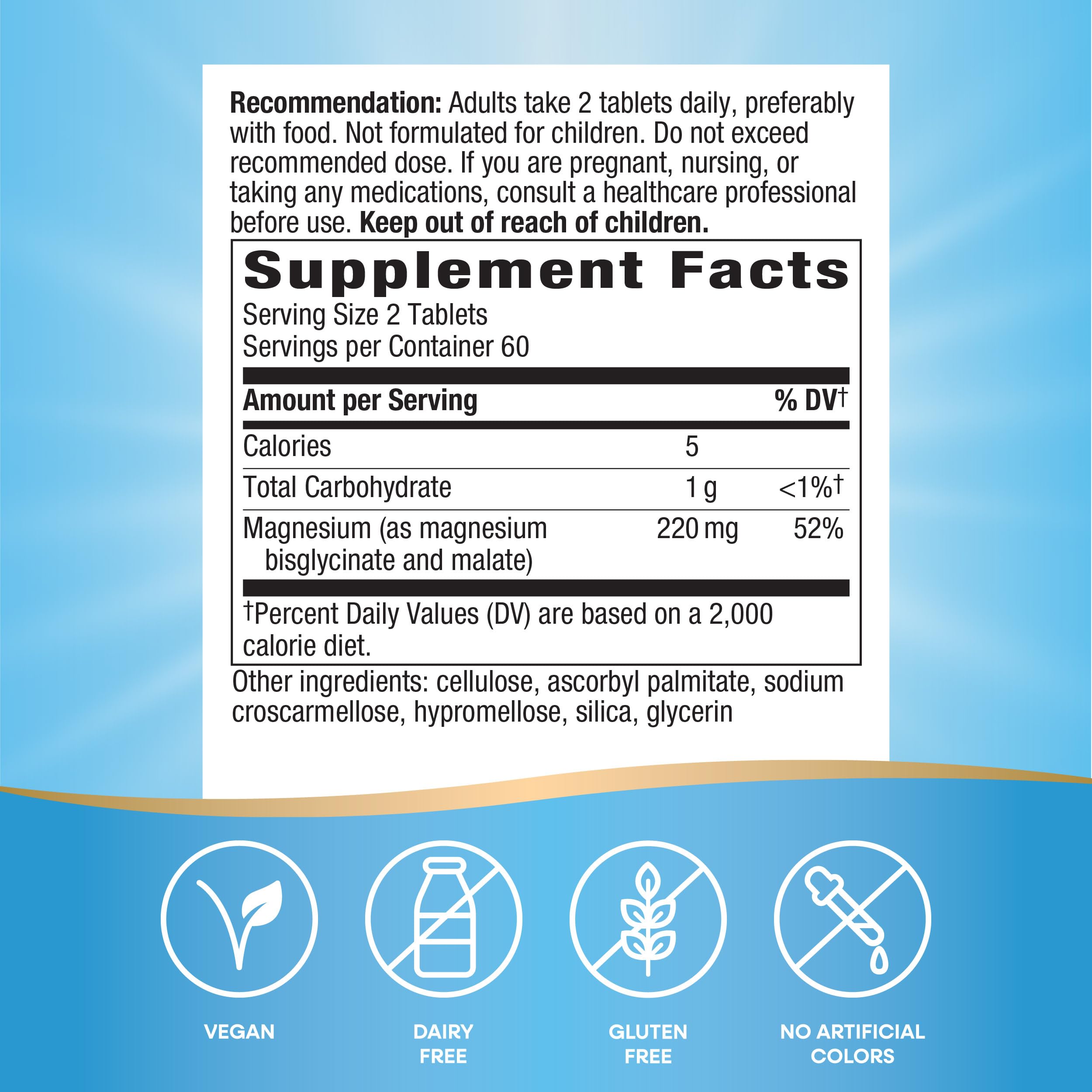 Nature's Way Magnesium Glycinate Complex, Supports Heart, Muscle, Nerve Function*, Highly Absorbable, 220 mg per 2-Tablet Serving, No Gluten, Vegan, 120 Tablets Nature's Way buy supplements Au