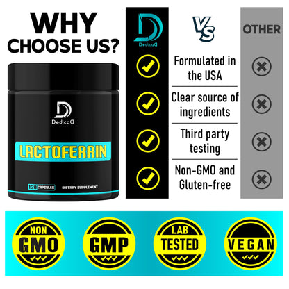 DEDICAD 500Mg Lactoferrin Supplement - 120 Capsules for 2-Month Supply DEDICAD buy supplements Au
