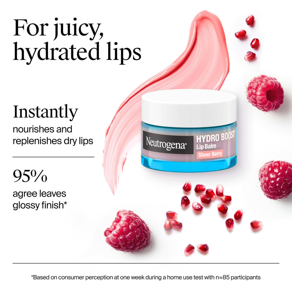 Neutrogena Hydro Boost Hyaluronic Acid Lip Balm, Nourishing Vitamin E Leaves Lips Feeling Hydrated, Sheer Pink Tinted Color with a Sweet Berry Flavor, Sheer Berry, 0.5 oz NeutrogenaBuy Supplements Australia