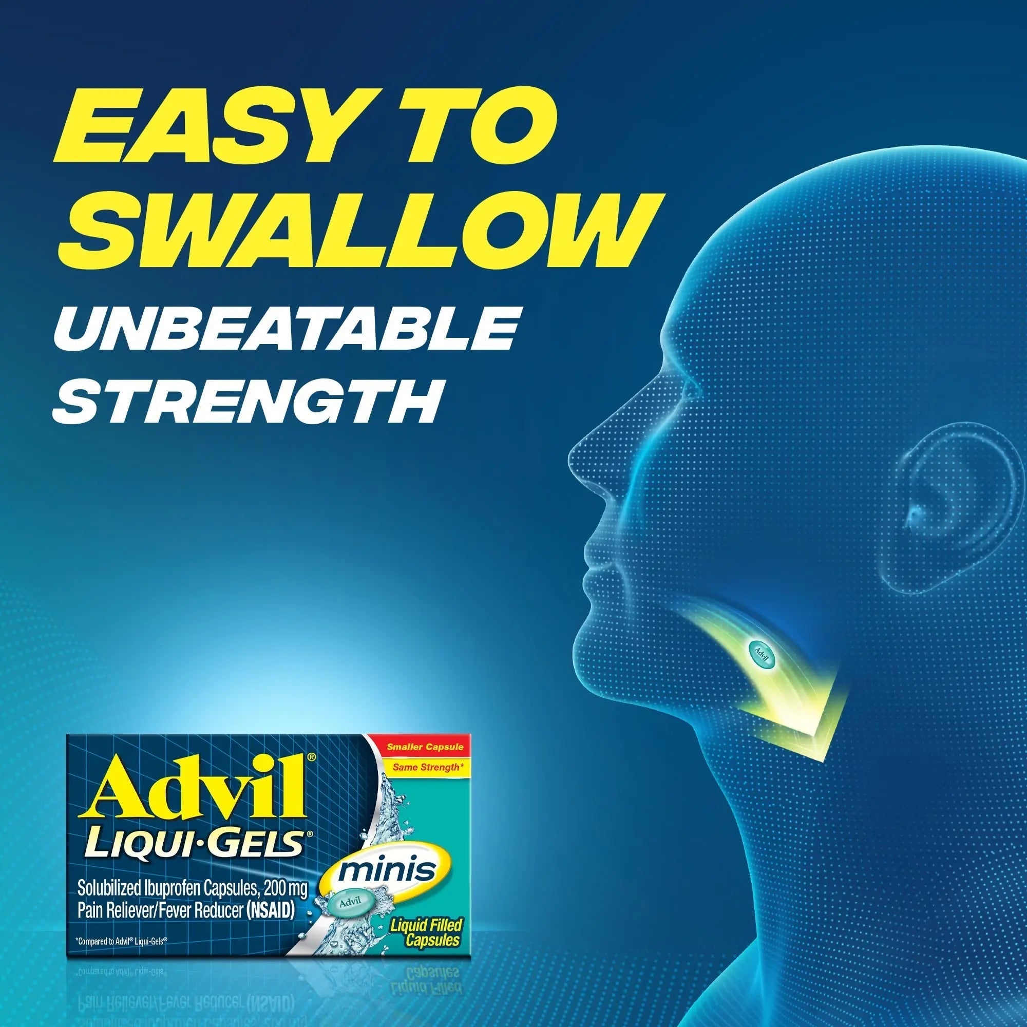 Advil Liqui-Gels Minis Pain Reliever and Fever Reducer, Pain Medicine for Adults with Ibuprofen 200mg for Pain Relief - 80 Liquid Filled Capsules AdvilBuy Supplements Australia
