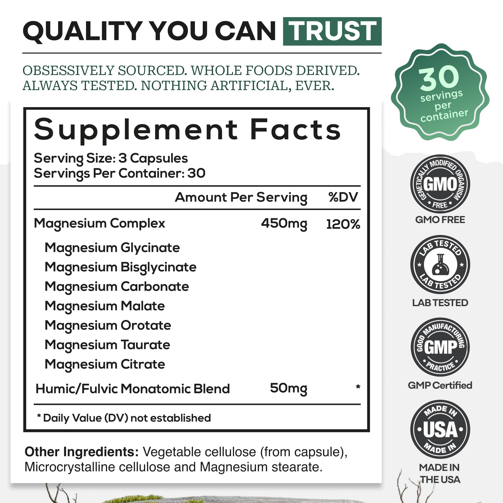 Wild Foods Magnesium Complex Supplement with 7X Forms, 90 Capsules | High Absorption, Full Spectrum, Easy Digestion | 500mg Glycinate, Bisglycinate, Malate, Orotate, Citrate, Taurate Wild Foods buy supplements Au