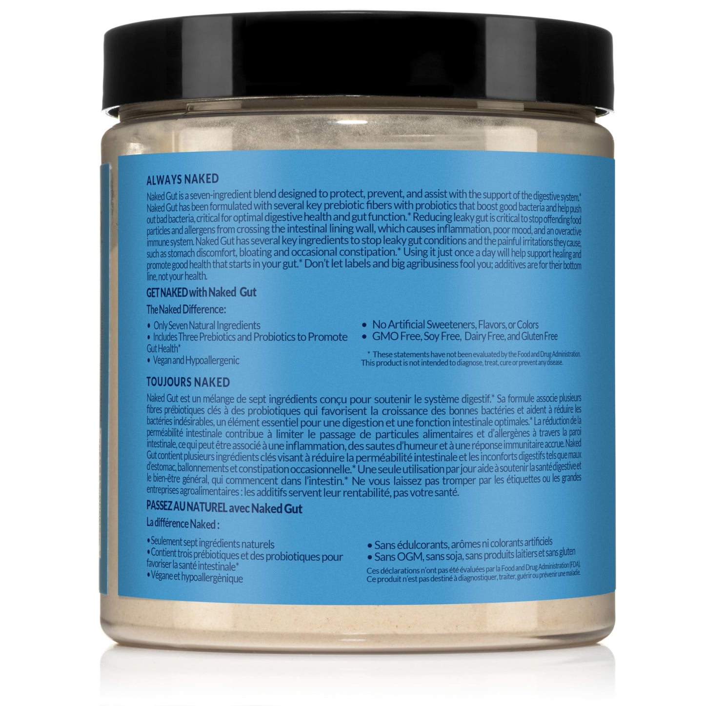 NAKED Gut - Daily Gut Health Supplement - Natural Gut Health Powder for Gut Cleanse, Digestive Support, GMO-Free, Soy-Free, Gluten-Free,