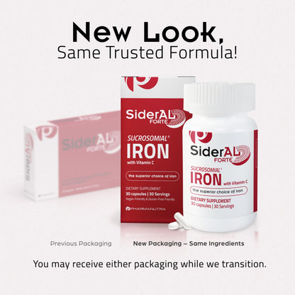 SiderAL Forte Iron Supplement Clinically Proven to Increase Levels Without Side Effects | Sucrosomial High Absorption Gentle Iron Pills for Women and Men | Vitamin C | Anemia & Energy Support | 30 ct PHARMANUTRA buy supplements Au