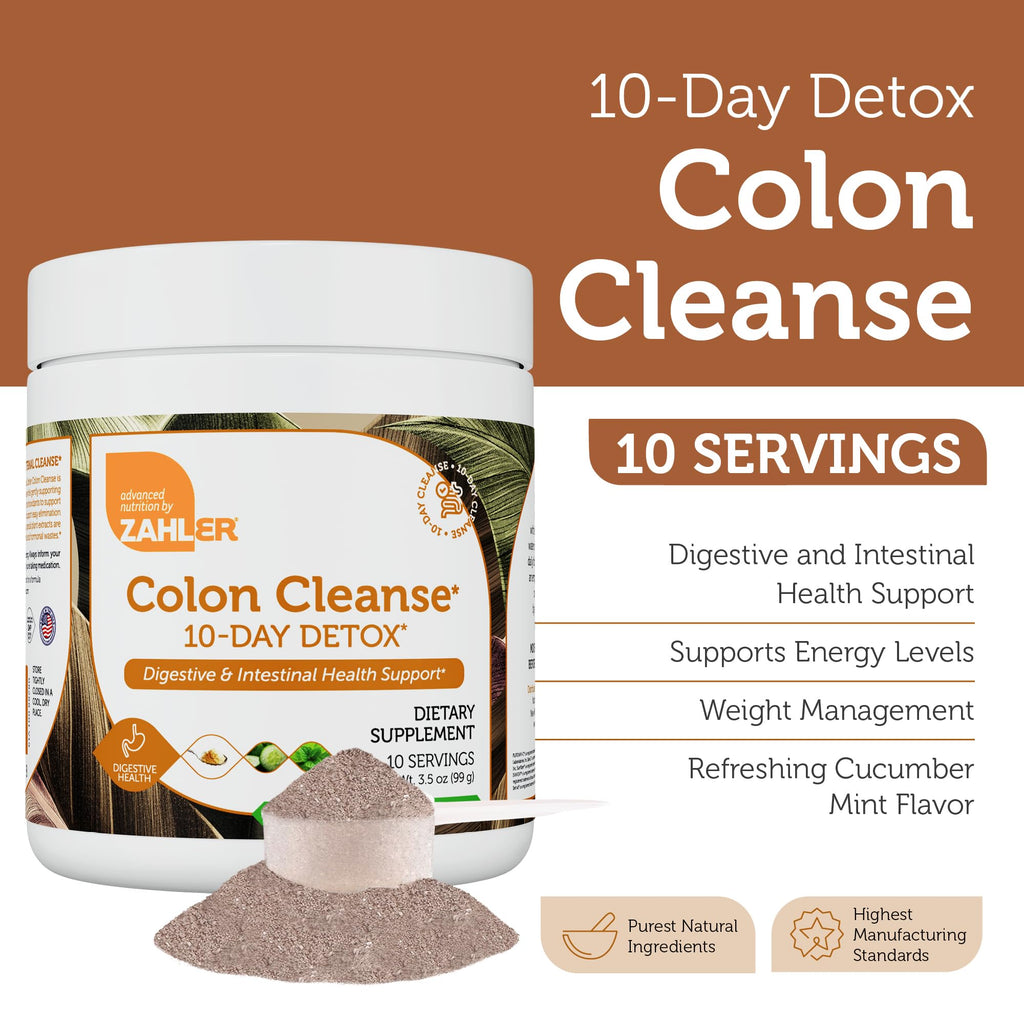 Zahler Colon Cleanse 10-Day Detox Cleanse - Cucumber Mint Flavor - Herbal Digestive Wellness - Colon Cleanser & Detox for Bowel Movement, Body Detox, Digestion Aid for Women and Men - 3.5 oz Jar ZahlerBuy Supplements Australia