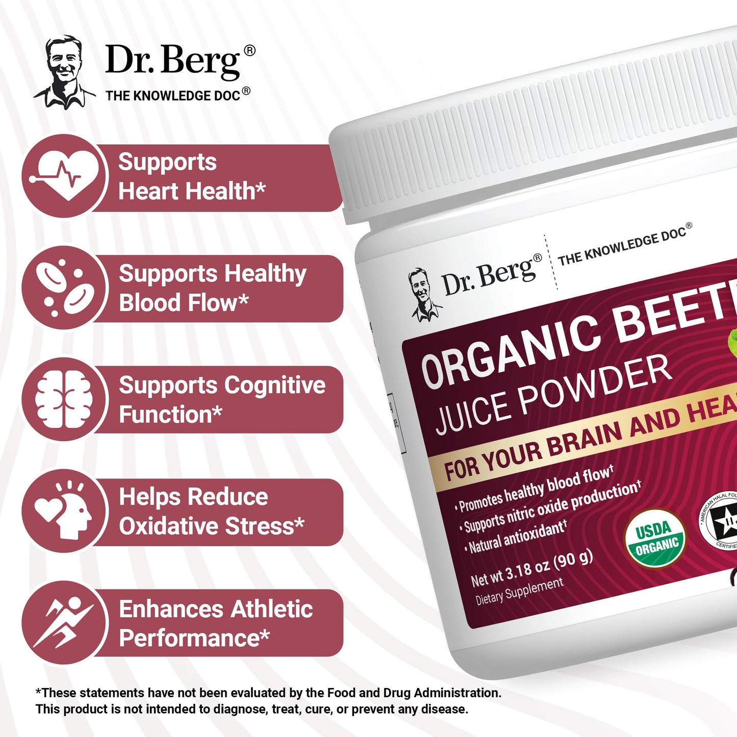 Dr. Berg Raw Organic Beet Powder from Real Earth-Grown Beets – USDA Certified Organic Beet Root Powder to Support Nitric Oxide Levels, Energy, Blood Flow, & Heart Health* – 30 Servings Dr. Berg NutritionalsBuy Supplements Australia