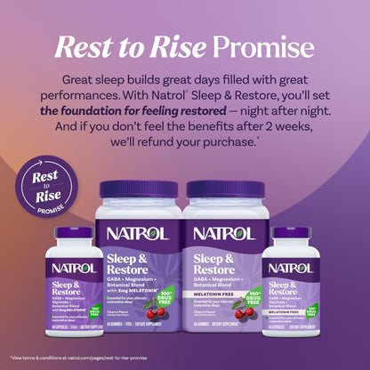Natrol Sleep & Restore Magnesium Glycinate Blend Gummies, Magnesium for Sleep Aids for Adults, Melatonin-Free, Cherry Flavored, 30 Day Supply NatrolBuy Supplements Australia