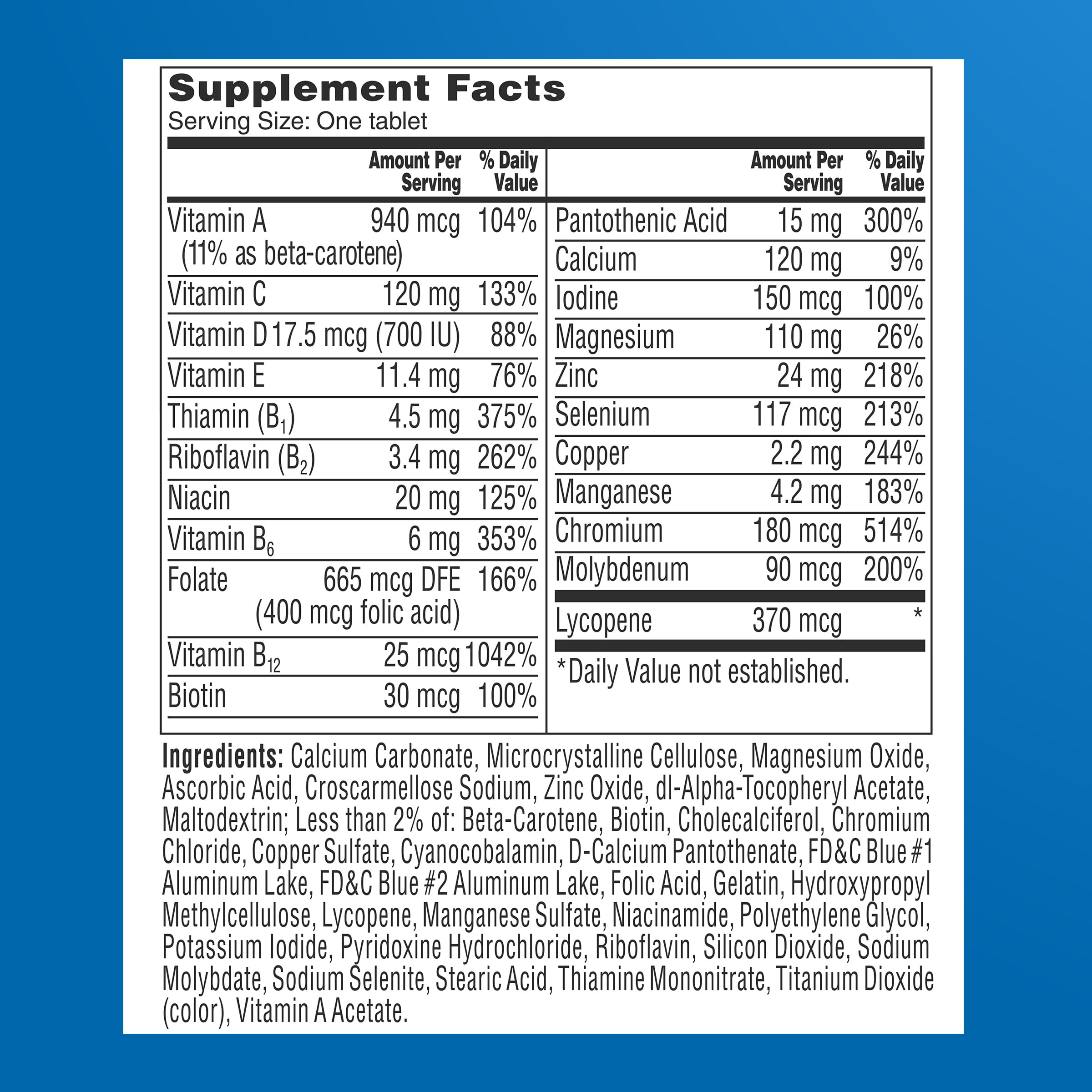 One A Day Men’s 50+ Healthy Advantage Multivitamin, Multivitamin for Men with Vitamins A, C, E, B6, B12, Calcium and Vitamin D, Tablet, 200 Count (Pack of 1)