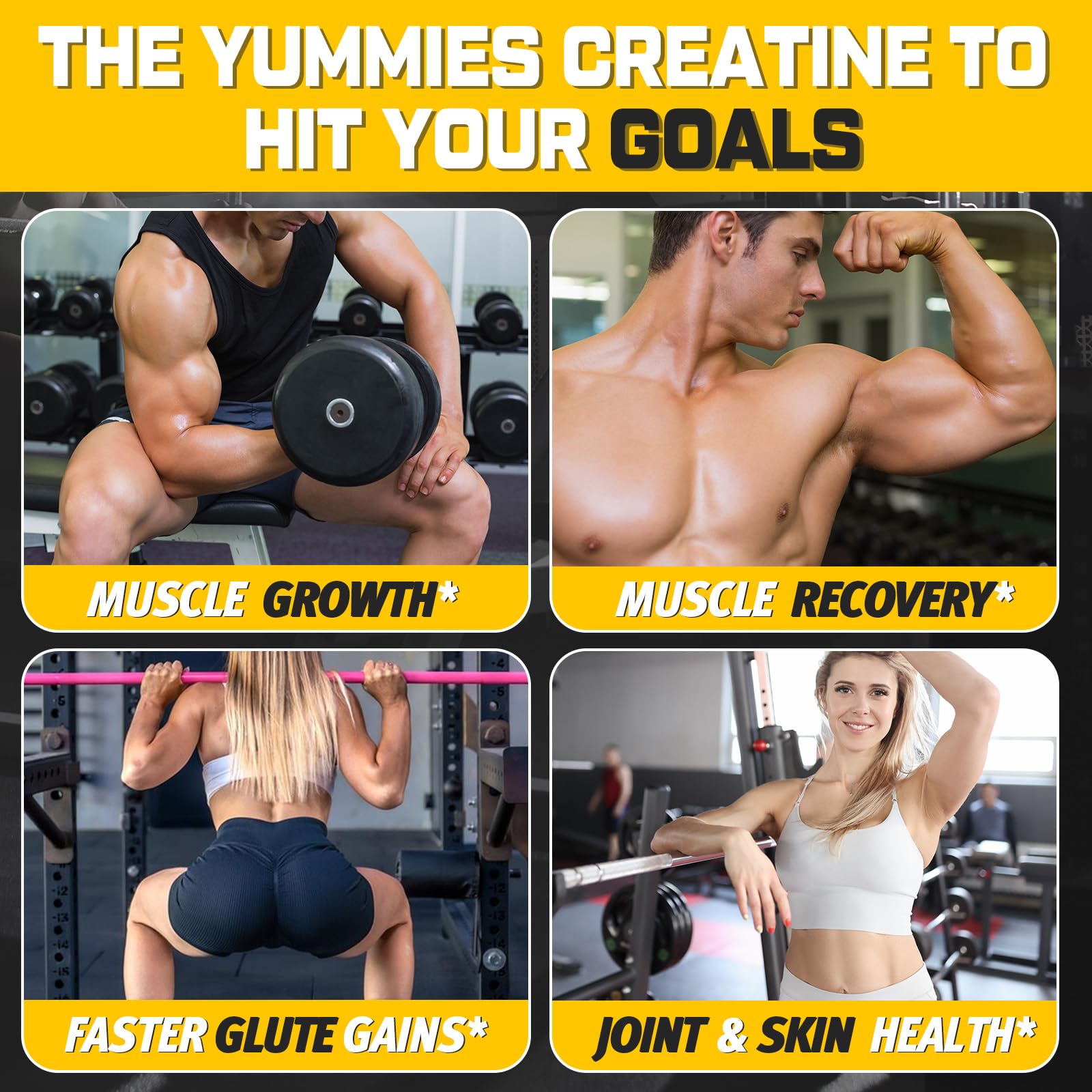 (180 Count) Creatine Monohydrate Gummies for Men & Women - Creatine Pre Workout Gummies for Muscle Builder, Muscle Strength, Recovery, Endurance, Energy,