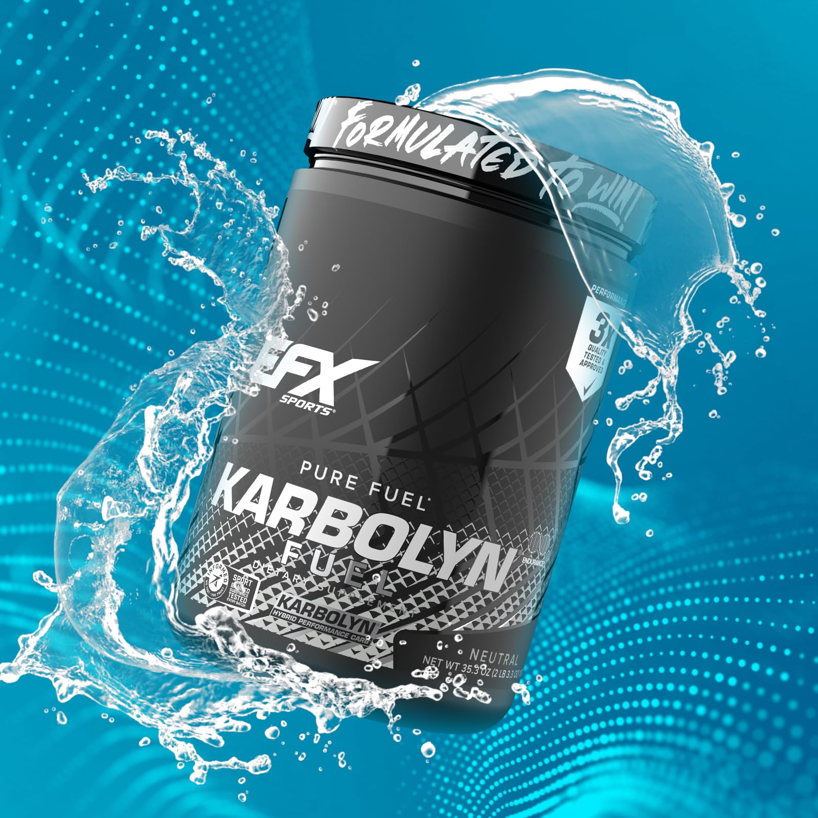 EFX Sports Karbolyn Fuel | Fast-Absorbing Carbohydrate Powder | Carb Load, Sustained Energy, Quick Recovery | Stimulant Free | 20 Servings (Neutral)