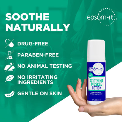 Epsom-It Soothing Muscle Lotion - Roll On Epsom Salt Lotion with Arnica for Muscle Stiffness, Leg, Knees and Feet Discomfort, Topical Magnesium Cream, 3oz EPSOM-ITBuy Supplements Australia