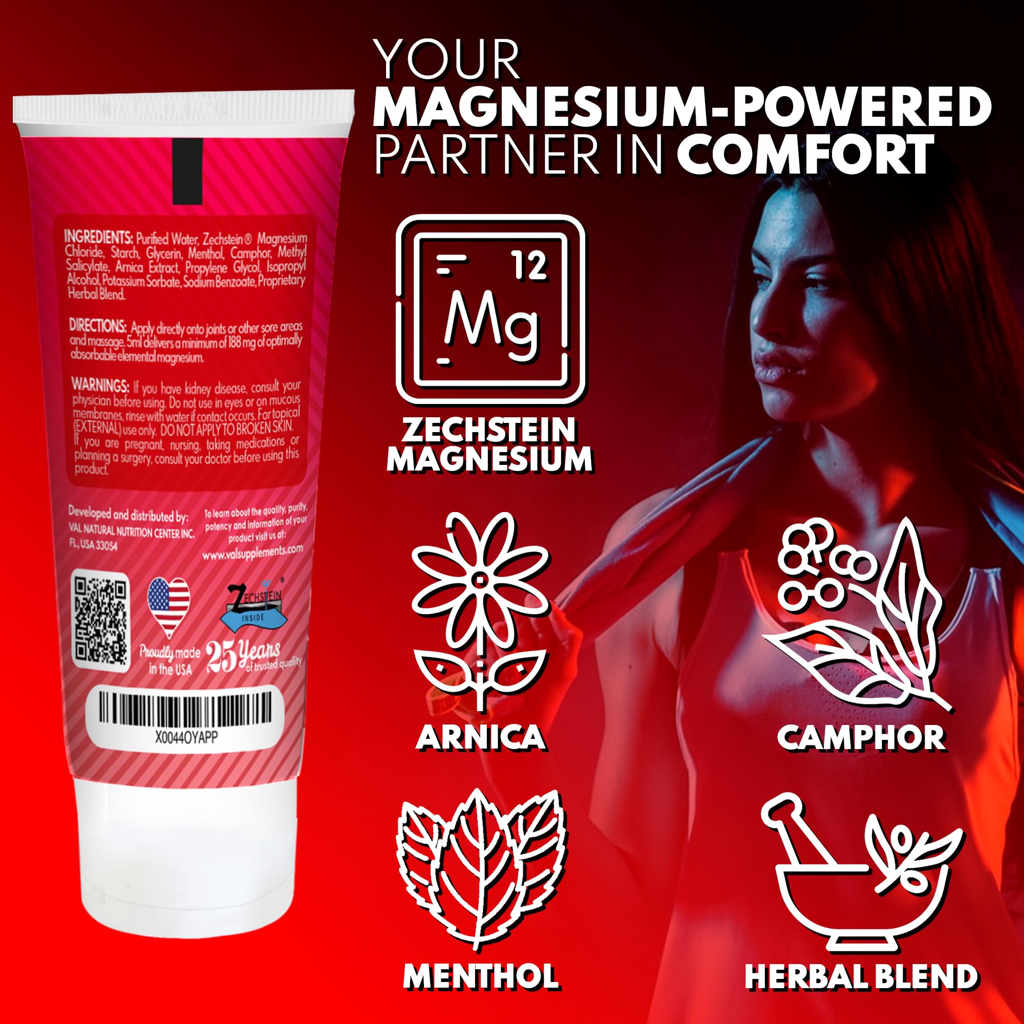 VAL Lombardi Relax Balance Magnesium Lotion | Arnica, Camphor & Menthol | Fast Relief for Joints, Muscles, Back, Shoulders, Feet | Non-Greasy | 5oz VALBuy Supplements Australia