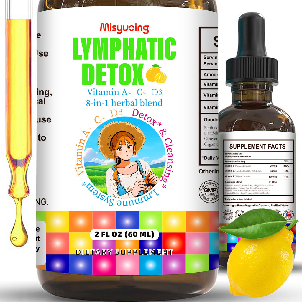 Misyvoing Liposomal Lymphatic Detox & Drainage Drops –Multivitamins A、C、D + Herbal Blend with Elderberry & Echinacea– Supports Lymphatic Drainage, Immune System & Detox Misyvoing buy supplements Au