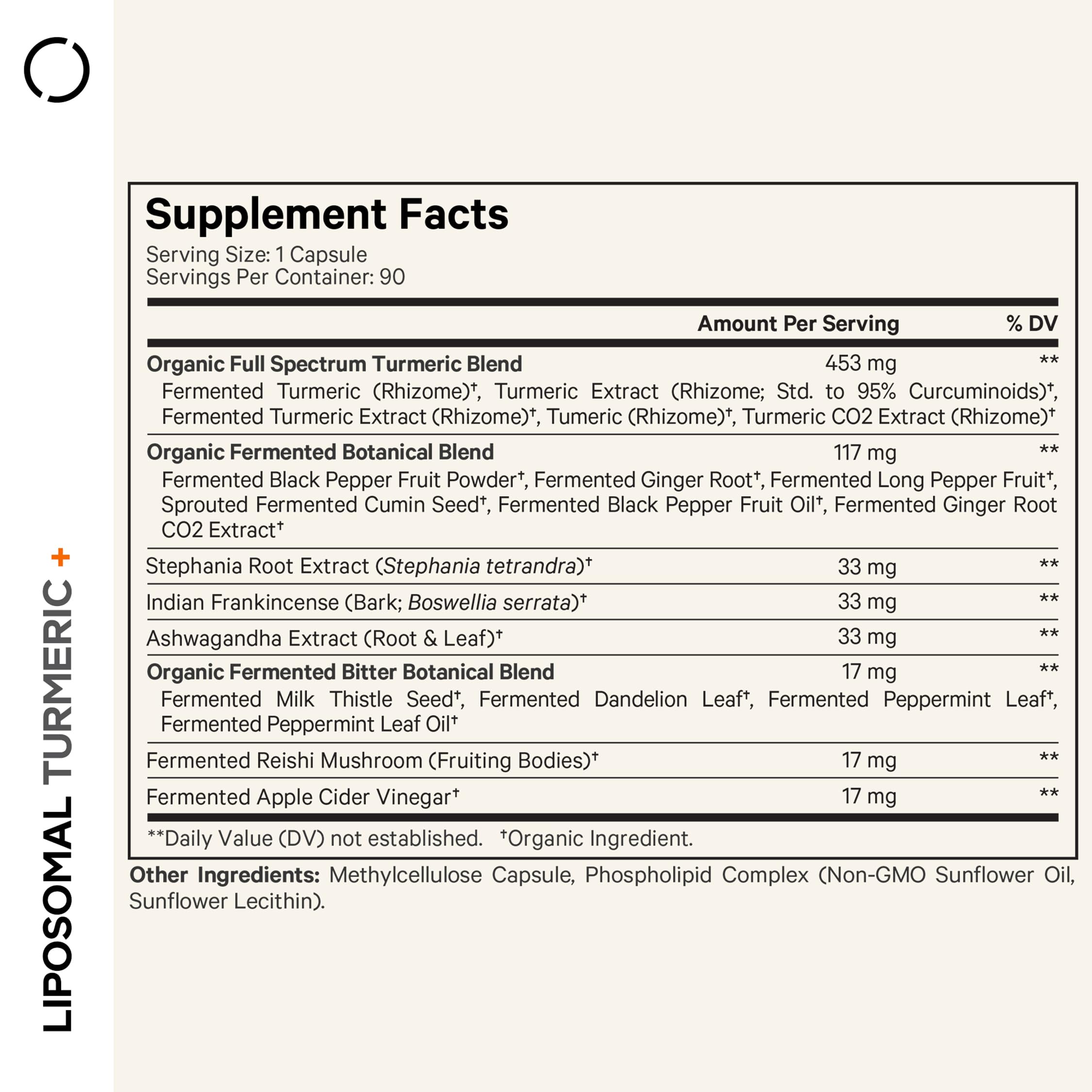 Codeage Organic Turmeric Supplement - 95% Curcumin Extract Pills - Liposomal Fermented Botanical Blend Black Pepper, Ashwagandha, Ginger, Stephania, Boswelia, Cumin, Digestive Bitters - 90 Capsules CodeageBuy Supplements Australia