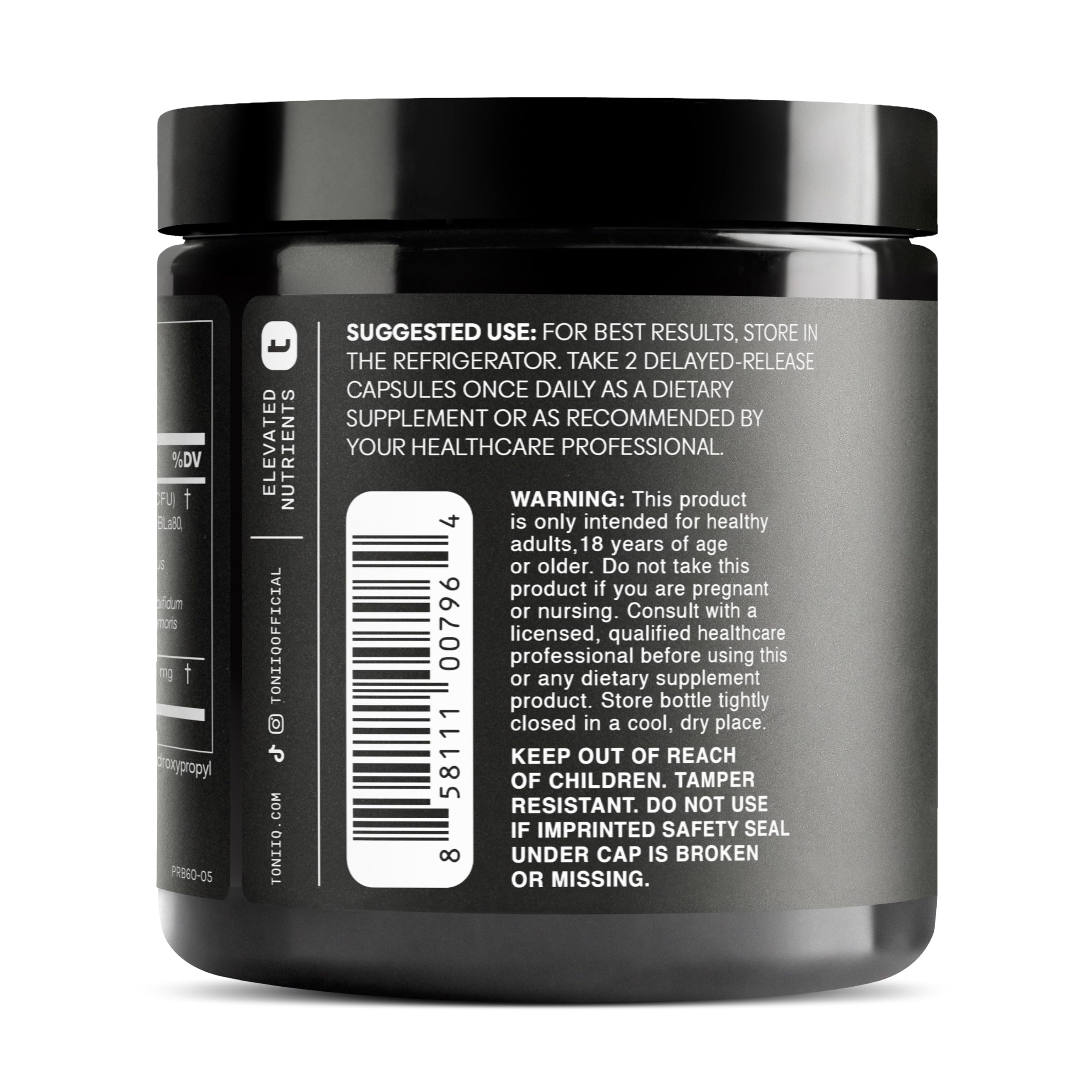 Toniiq 200 Billion CFU Probiotic Supplement 30 Verified Third-Party Tested Strains - Fully Shelf-Stable Probiotics Formula