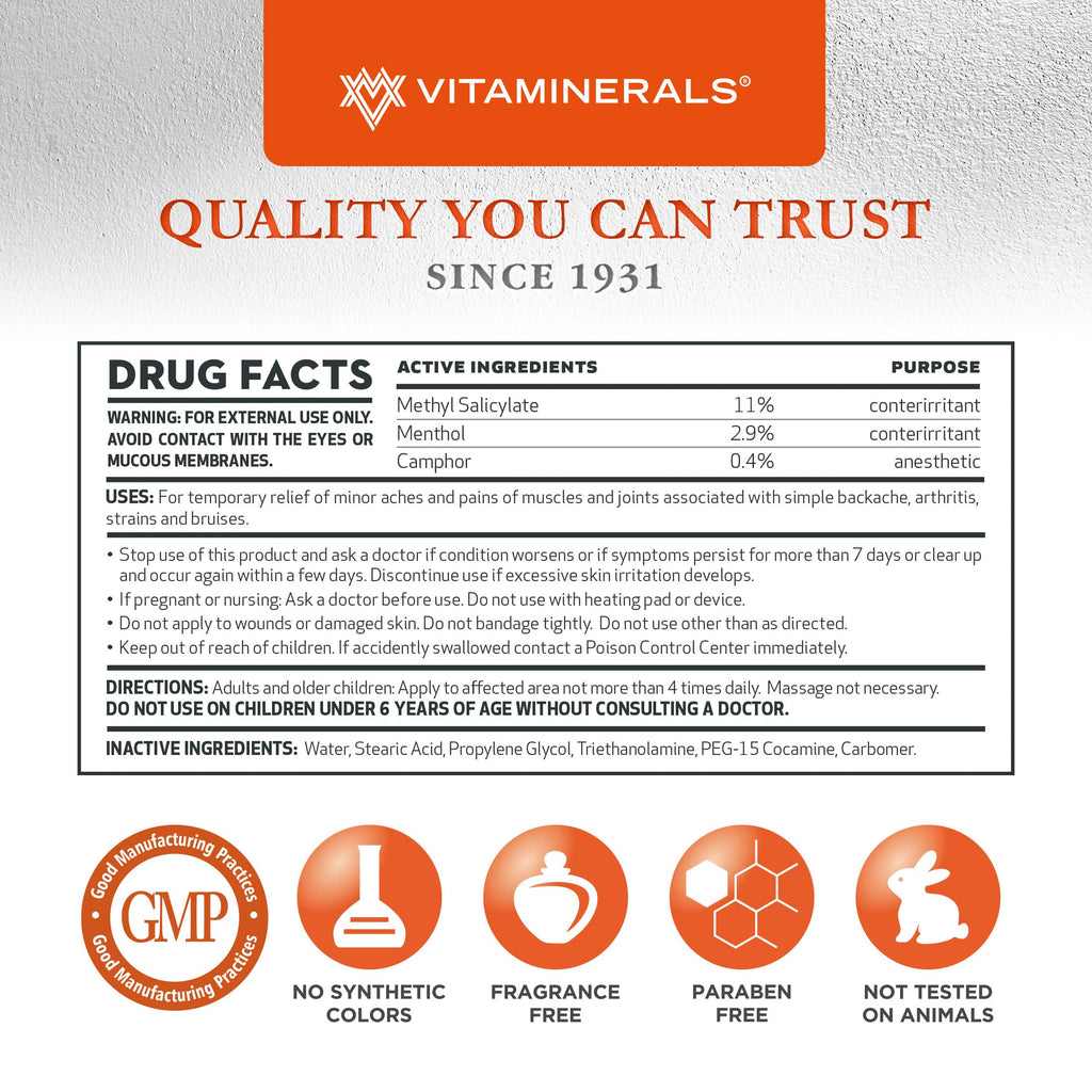 Vitaminerals 171 Glenalgesic® Pain Support Analgesic Balm, Muscle & Joint | Maximum Strength | Menthol | Camphor (8 oz) VitamineralsBuy Supplements Australia