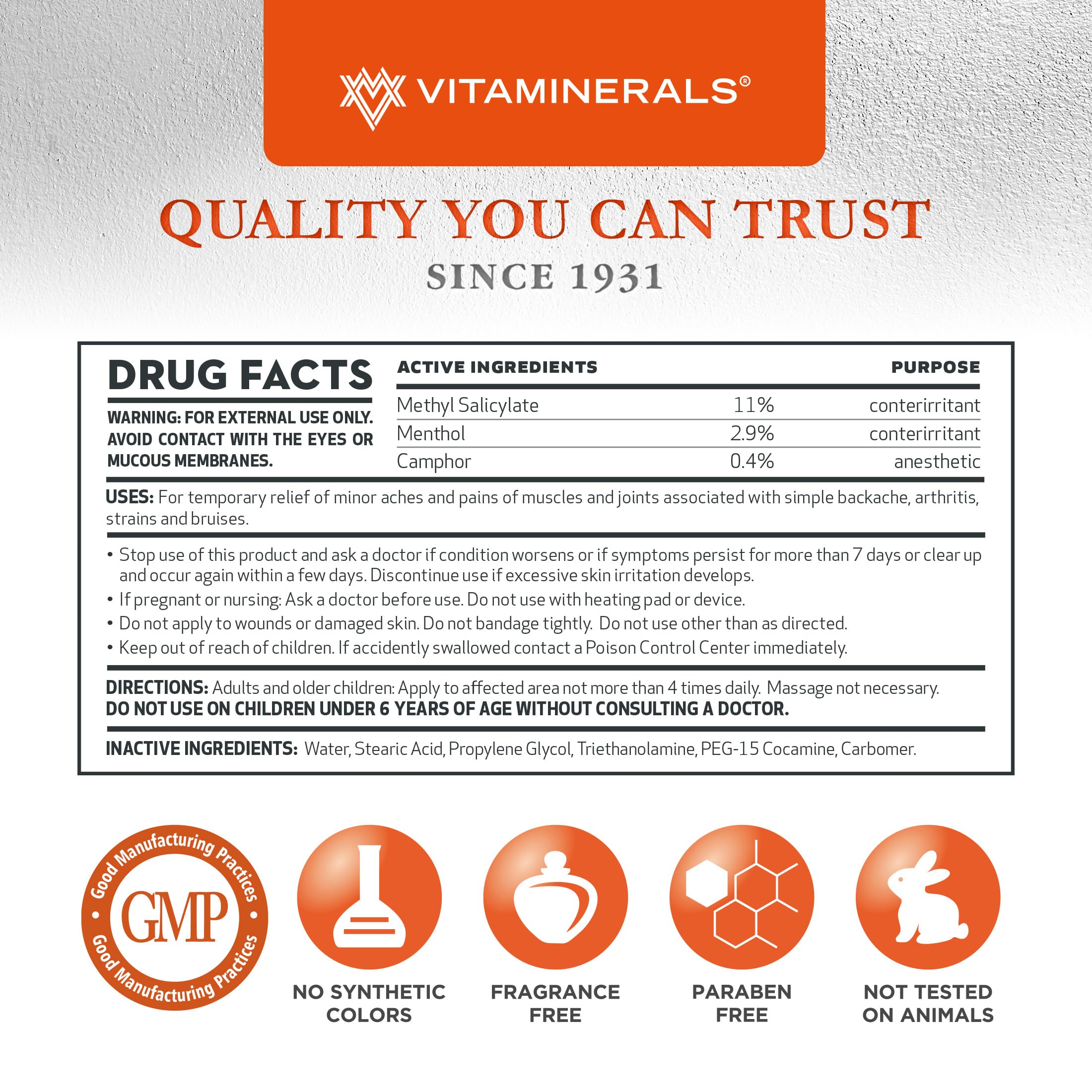 Vitaminerals 171 Glenalgesic® Pain Support Analgesic Balm, Muscle & Joint | Maximum Strength | Menthol | Camphor (8 oz) VitamineralsBuy Supplements Australia