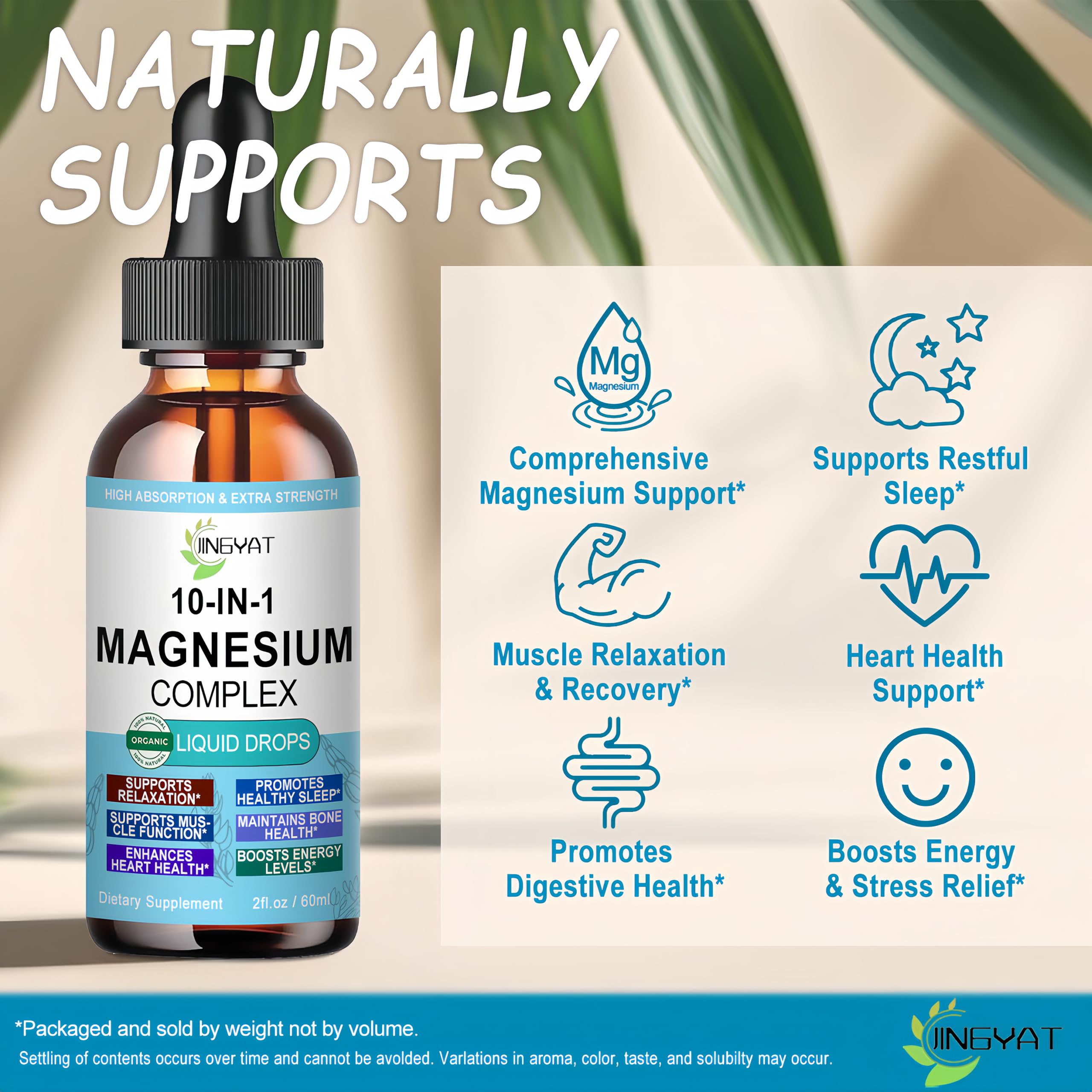 High Absorption Magnesium Complex Drops | 10-in-1 Liquid Magnesium Complex for Women & Men with Glycinate,Citrate,Taurate | for Stress Relief,Sleep,Heart Health | Vegan,Non-GMO,Fast-Acting Formula JINGYAT buy supplements Au