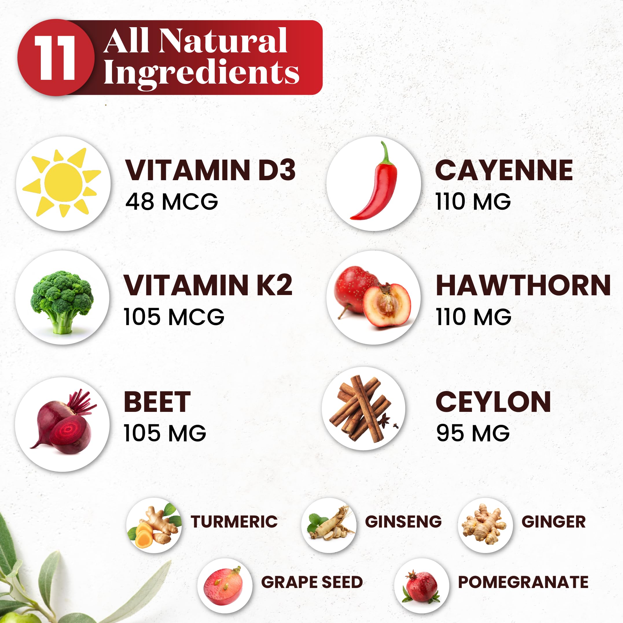 Cayenne Pepper Supplement Liquid Drops + Hawthorn Berry, Vitamin D3 K2 Beet Root Powder, Ceylon Cinnamon, Turmeric Curcumin, Organic Panax Ginseng - 4 OZ Superfood MD buy supplements Au