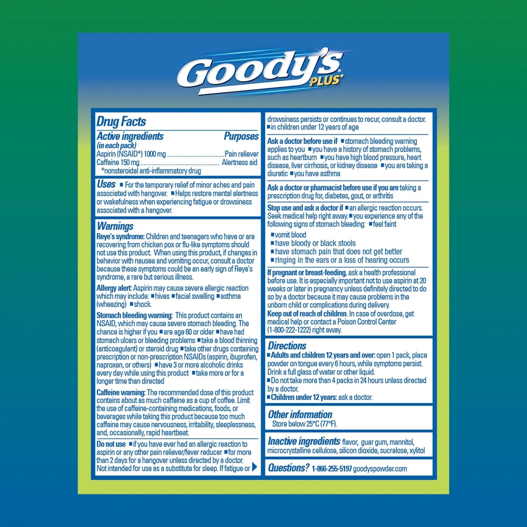 Goody’s Headache Relief Plus Mental Alertness Powder, with Aspirin and Caffeine, Strawberry Citrus Flavor, 16 Count Goody'sBuy Supplements Australia