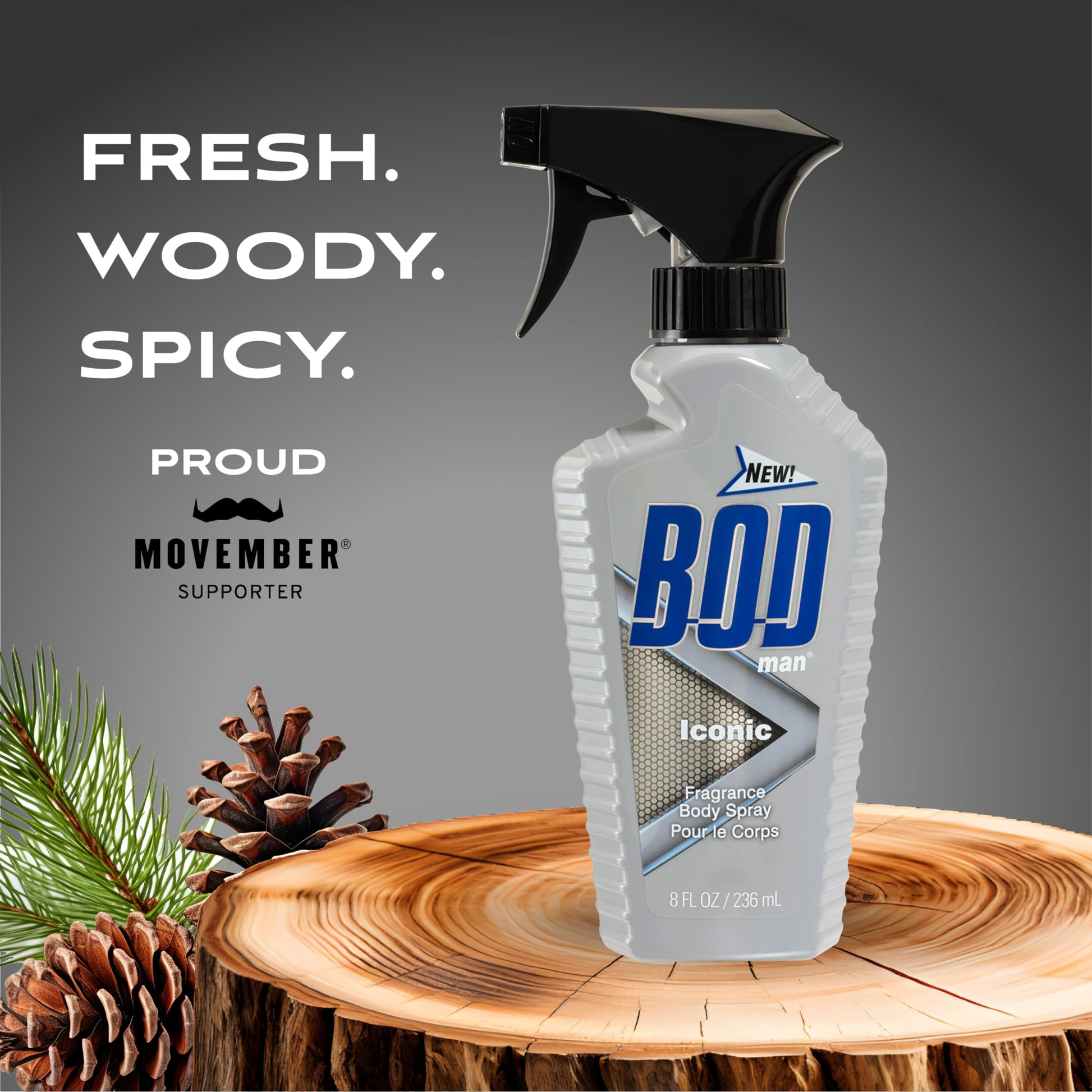 BOD man Fragrance Body Spray, Iconic, 8 fl oz BOD Man buy supplements Au