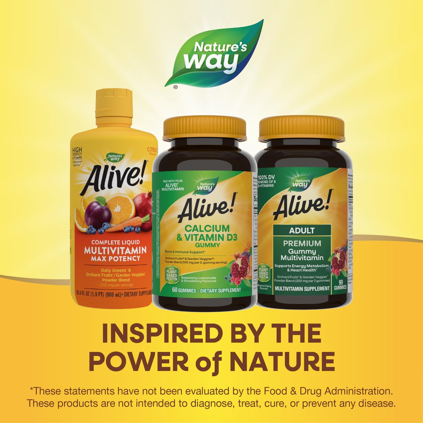 Nature’s Way Alive! Chewable Calcium Gummies with Vitamin D3, Daily Supplement Supports Healthy Bones and Teeth, and Muscle Function*, Strawberry and Raspberry