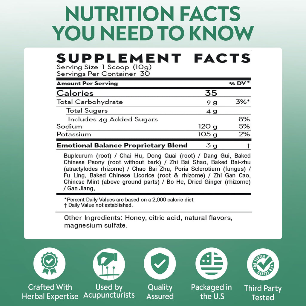 D'AO Labs Emotional Balance - Emotional Balance Powder - Calm & Stress Relief - Effervescent Powder with Apple-Cucumber Flavor - Xiao Yao San Traditional Chinese Herbal - 30 Individual Servings DAO LabsBuy Supplements Australia