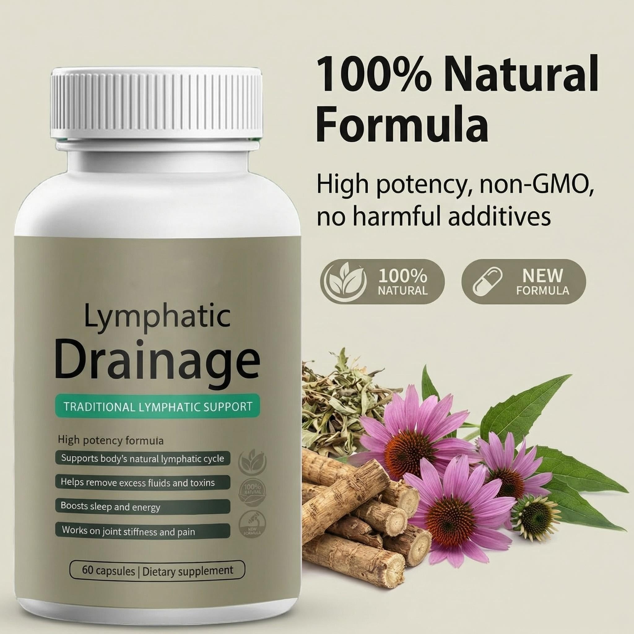 Sculptique Lymphatic Drainage Capsules, New Maximum Potency Formula with Dandelion Extract, Cleavers Extract - Supports Cellulite Reduction 60 Capsules HTKINMI buy supplements Au