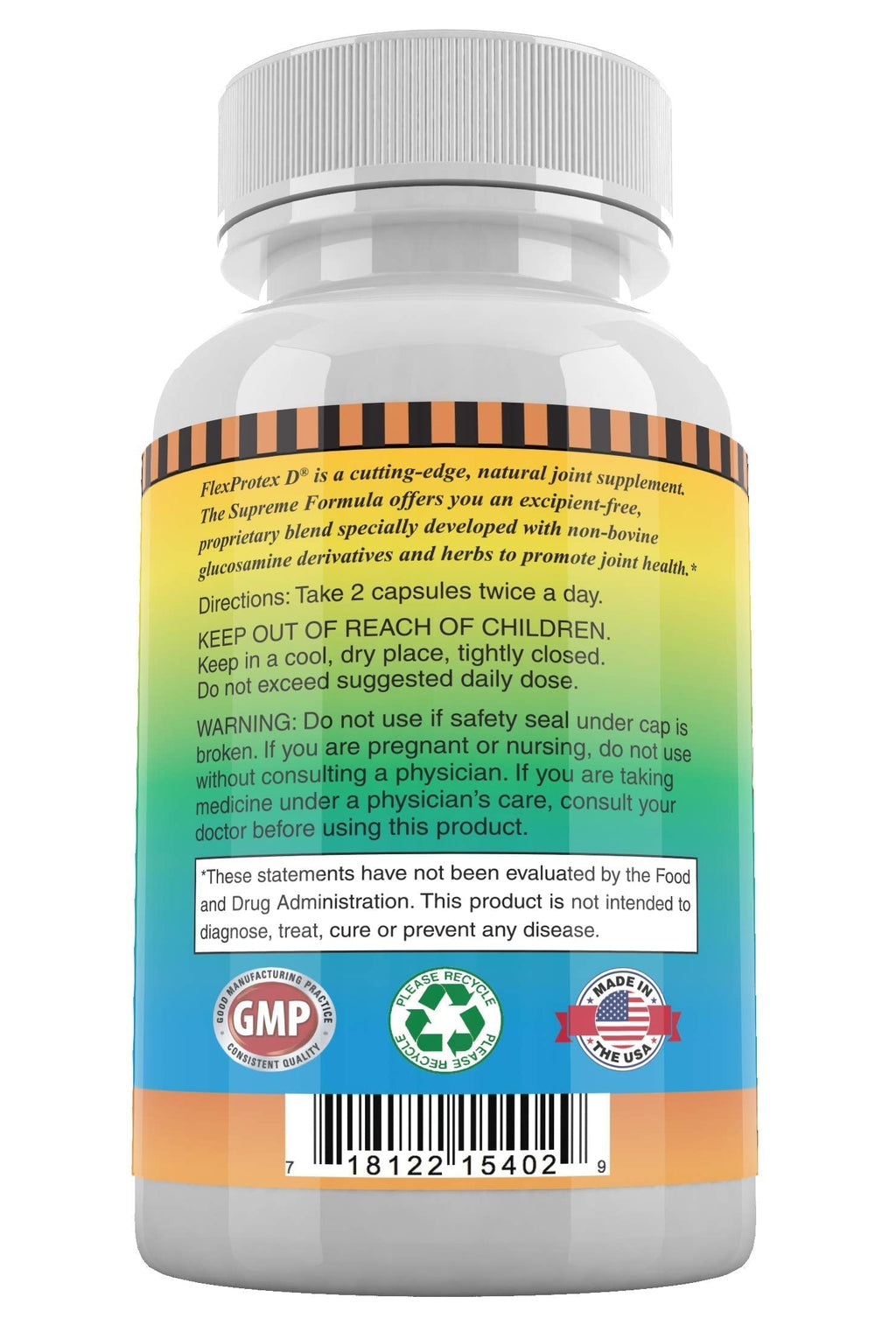 Daily Health, Flexprotex D 884mg Joint Muscle Support 120 Capsules Natural Herbal Turmeric Chondroitin Glucosamine Yucca Boswellia Hyaluronic Acid Ashwagandha D3 Magnesium (1 Month Supply) Daily HealthBuy Supplements Australia