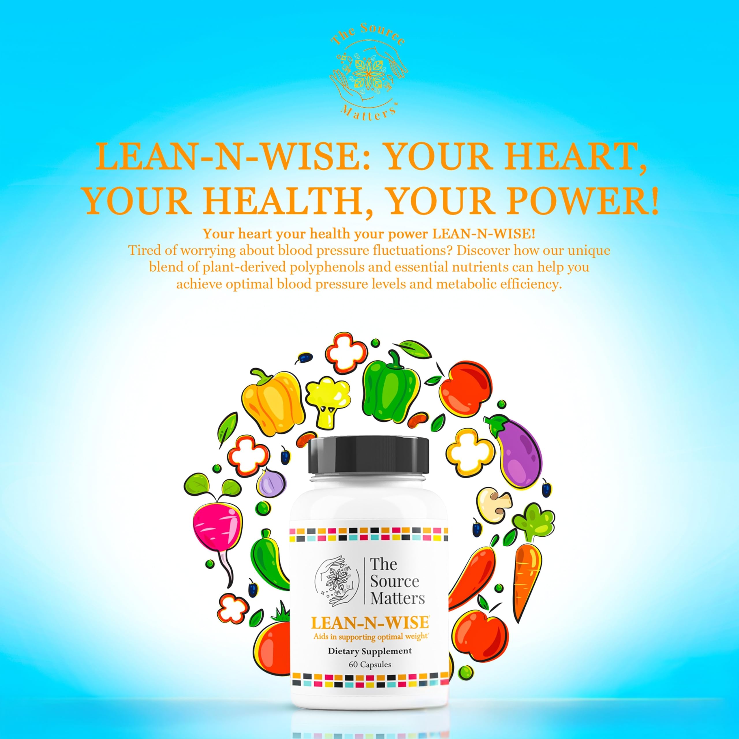 Lean-N-Wise Digestion & Energy Support with Green Coffee Bean, Hibiscus, Lemon Verbena & Magnesium Citrate | Plant-Based Formula for Daily Wellness (60 Capsules) THE SOURCE MATTERSBuy Supplements Australia
