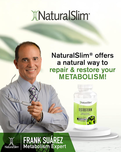 NaturalSlim Natural Booster for Men - Male Enhancing Supplement with Ginkgo Biloba, L Arginine, Zinc, Vitamin B3, & Testofen for Energy, Muscle Builder & Metabolism - 180 Capsules