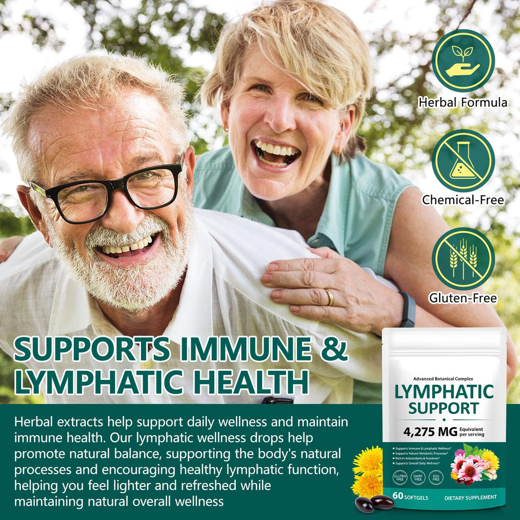 LTQXGT Lymphatic Support Supplement 60 Softgels– Advanced Botanical Complex with Echinacea, Dandelion & Elderberry – Antioxidant-Rich Daily Wellness Formula LTQXGT buy supplements Au