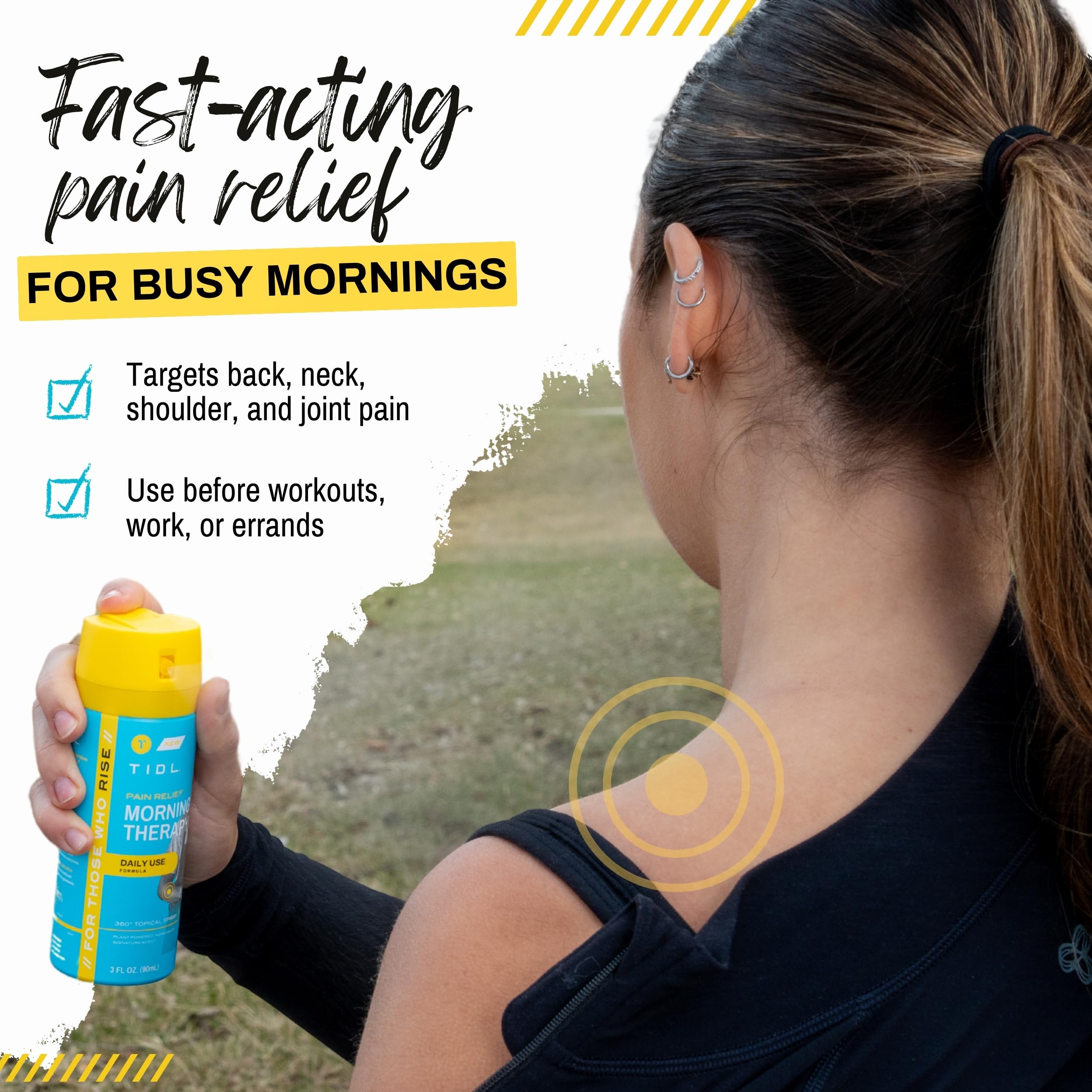 TIDL Pain Relief Spray, 3 Oz, Refreshing Morning Therapy for Muscle, Joint & Neck Pain Relief, Energizing, Plant-Based Menthol & Camphor Pain Reliever, Quick Drying Formula TIDLBuy Supplements Australia