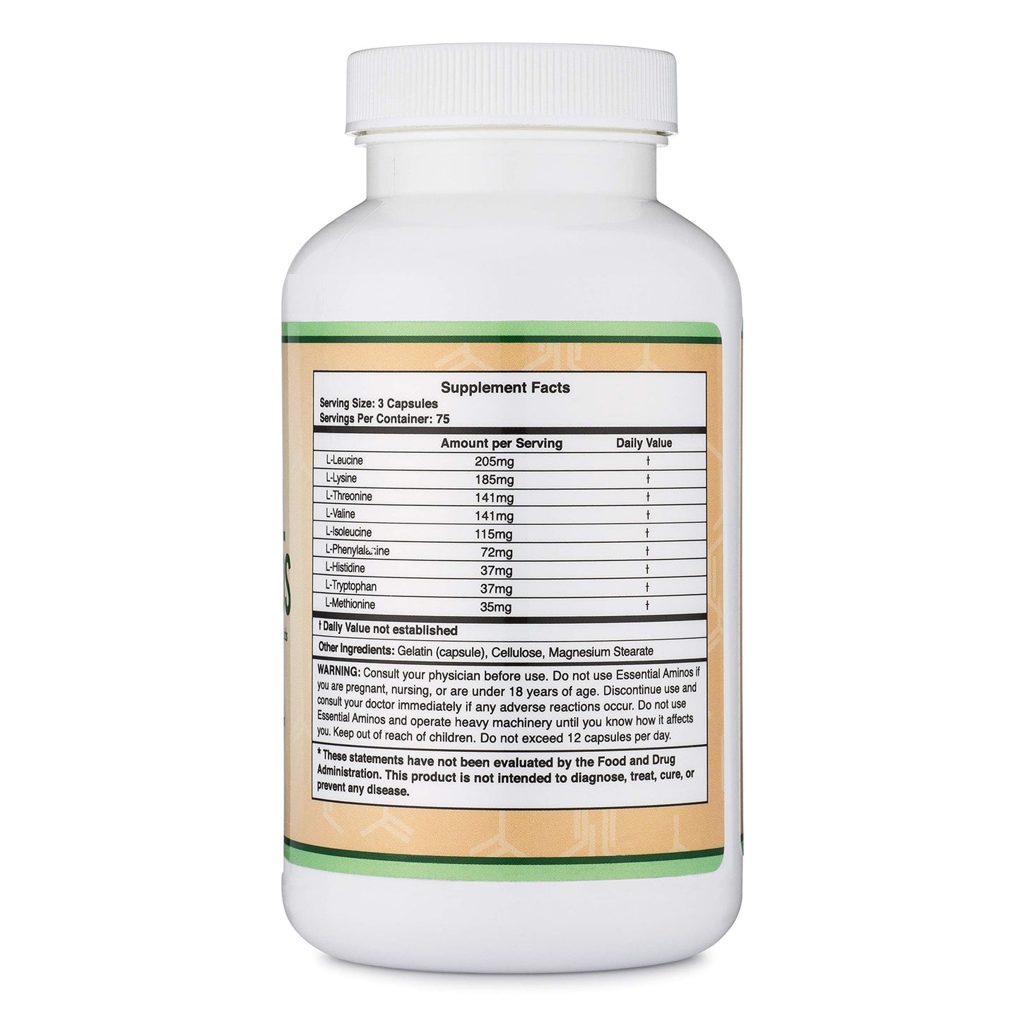 Essential Amino Acids - 1 Gram Per Serving Powder Blend of All 9 Essential Aminos (EAA) and All Branched-Chain Aminos (BCAAs) (Leucine, Isoleucine, Valine) 225 Capsules, Gluten Free by Double Wood Double Wood Supplements buy supplements Au