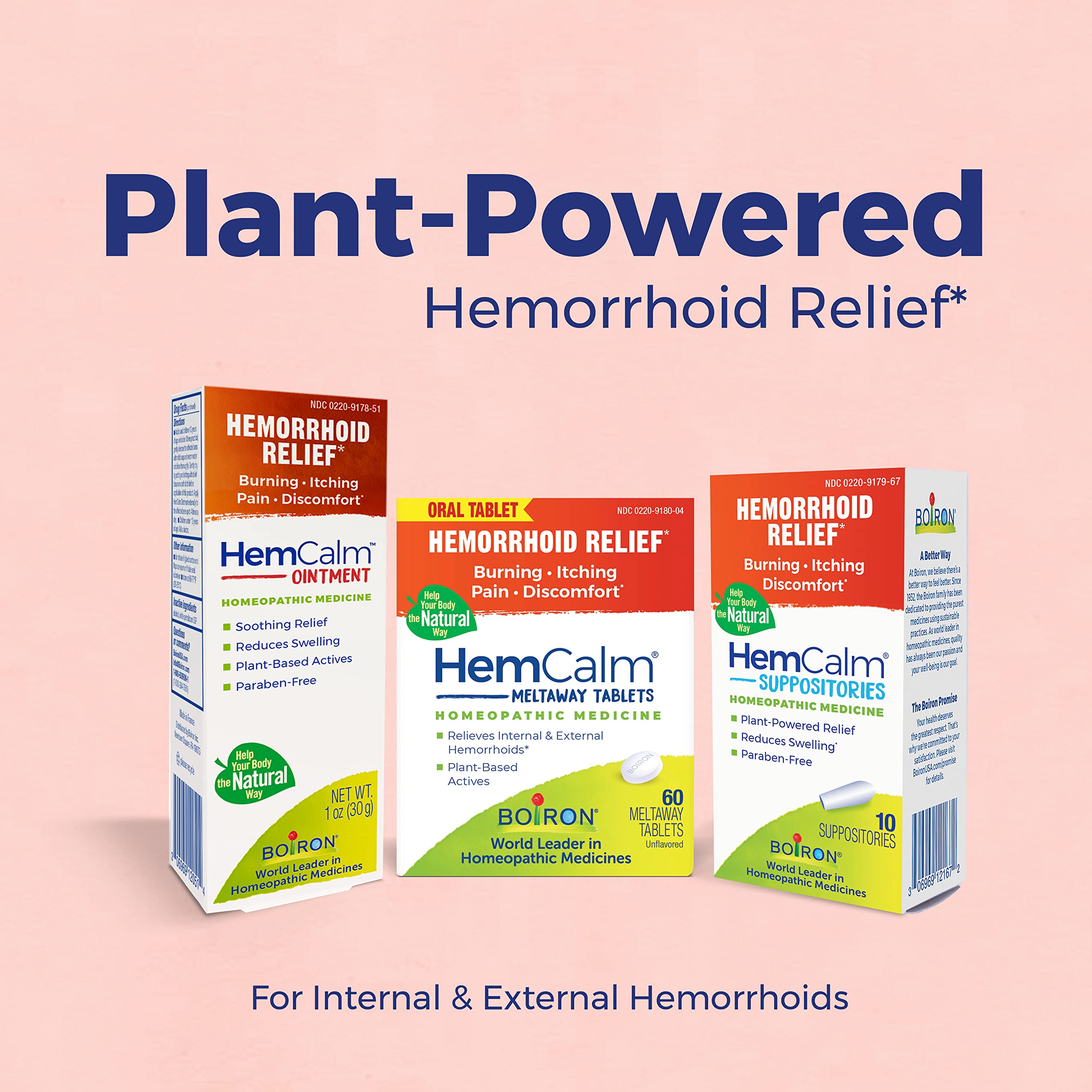 Boiron HemCalm Suppositories for Hemorrhoid Relief of Pain, Itching, Swelling or Discomfort - 10 Count (Pack of 2) BoironBuy Supplements Australia