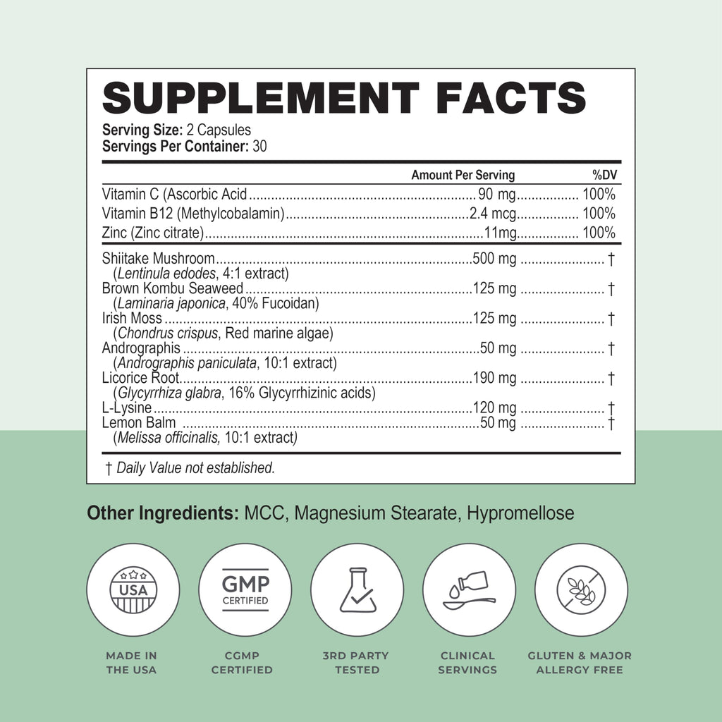 Simplix | Natural Supplement to Strengthen The Immune System | Respond to Outbreaks | Source of Highly Researched Mushroom & Seaweed Polysaccharides 60 Veggie Capsules (1 Pack) PapillexBuy Supplements Australia
