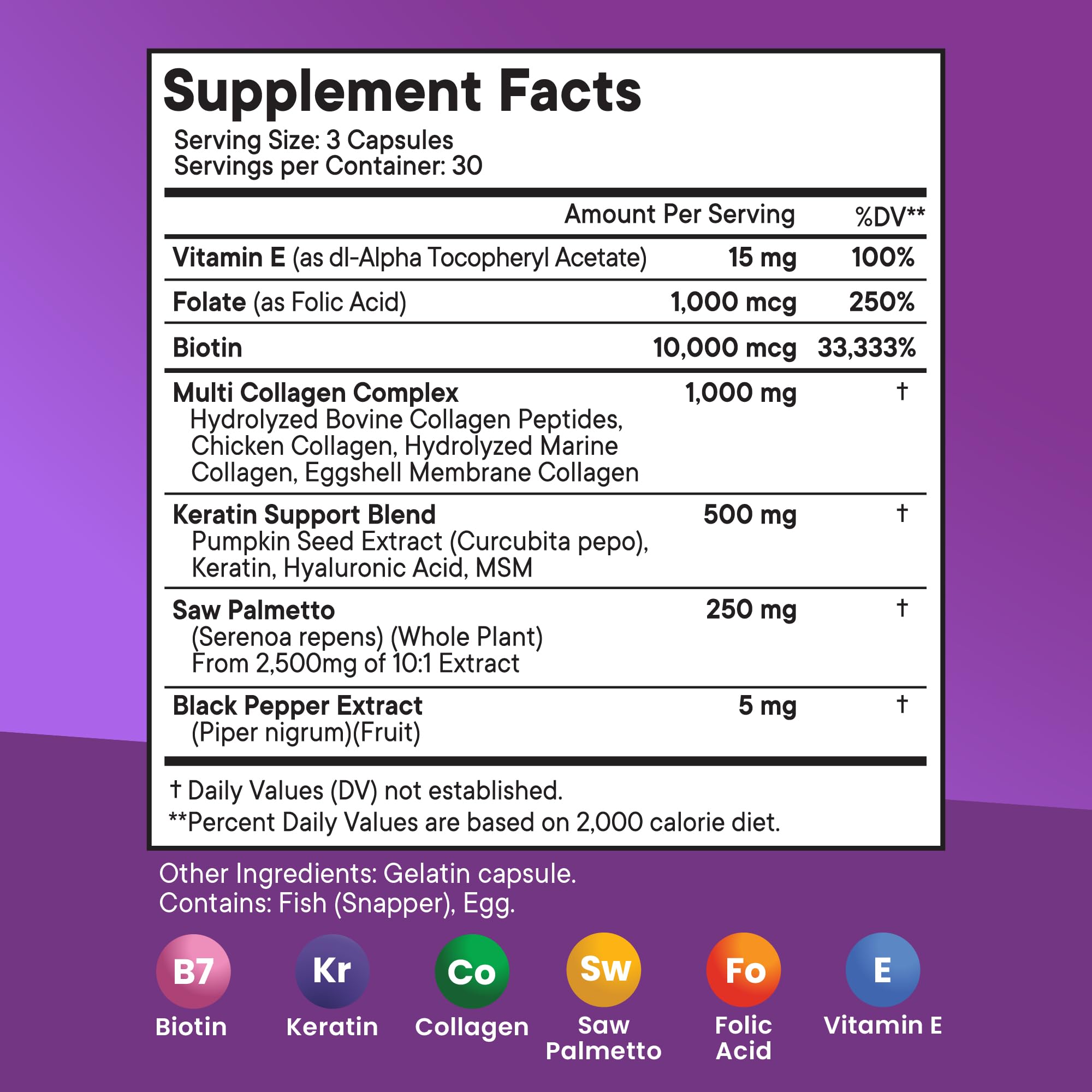 NEW AGE Biotin Collagen Keratin Hyaluronic Acid - 50,000mcg Hair Growth Vitamins for Men and Women, Nails, Hair, Skin Vitamins and DHT Blocker with Vitamin E Folic