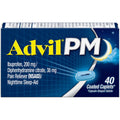 Advil PM Pain Reliever and Nighttime Sleep Aid, Pain Medicine with Ibuprofen for Pain Relief and Diphenhydramine Citrate for a Sleep Aid - 40 Coated Caplets AdvilBuy Supplements Australia
