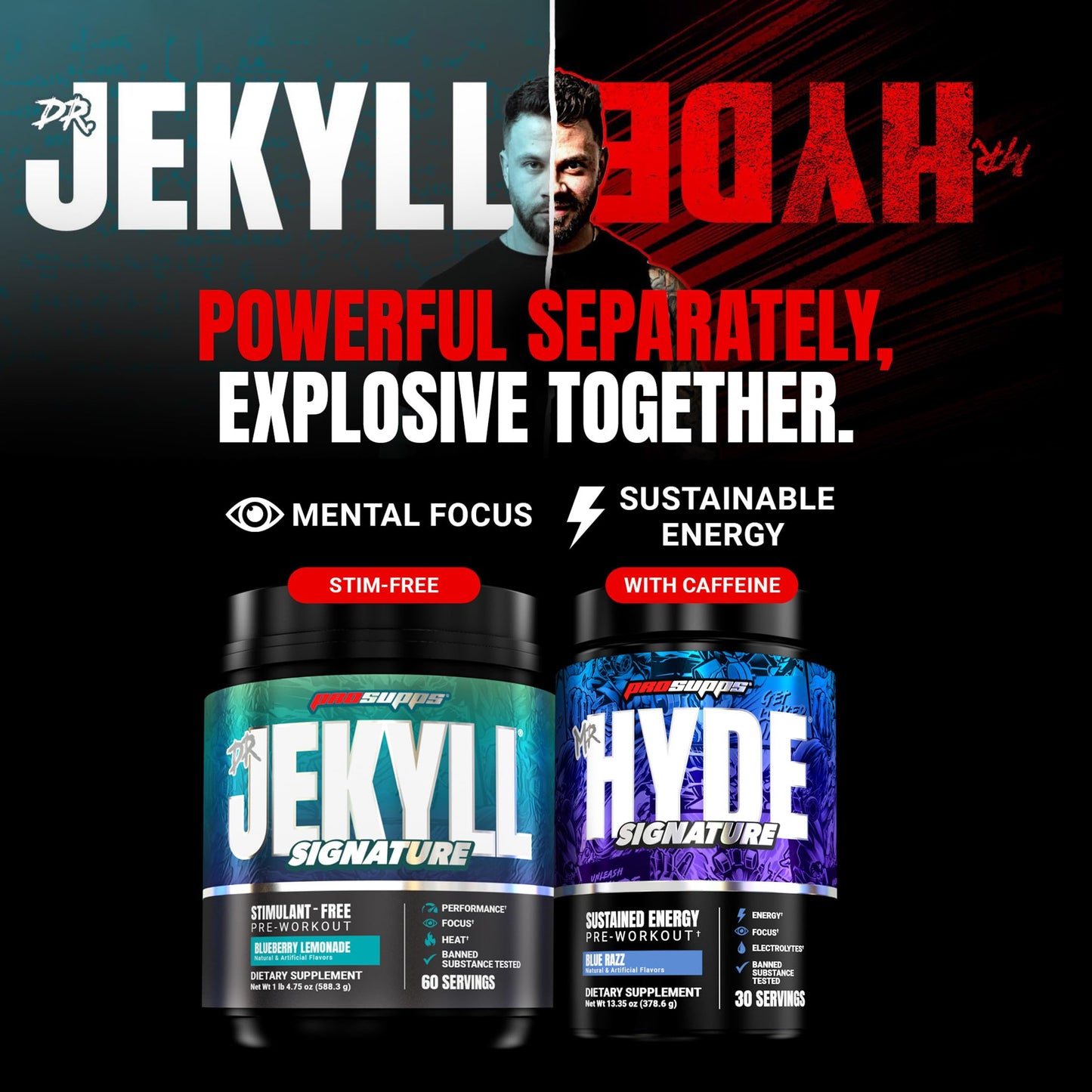 ProSupps Mr. Hyde Max Pump Pre Workout Powder - Stim-Free Preworkout Supports Blood Flow, Muscle Volume & Endurance - Caffeine-Free Nitric Oxide Gym & Fitness Supplements