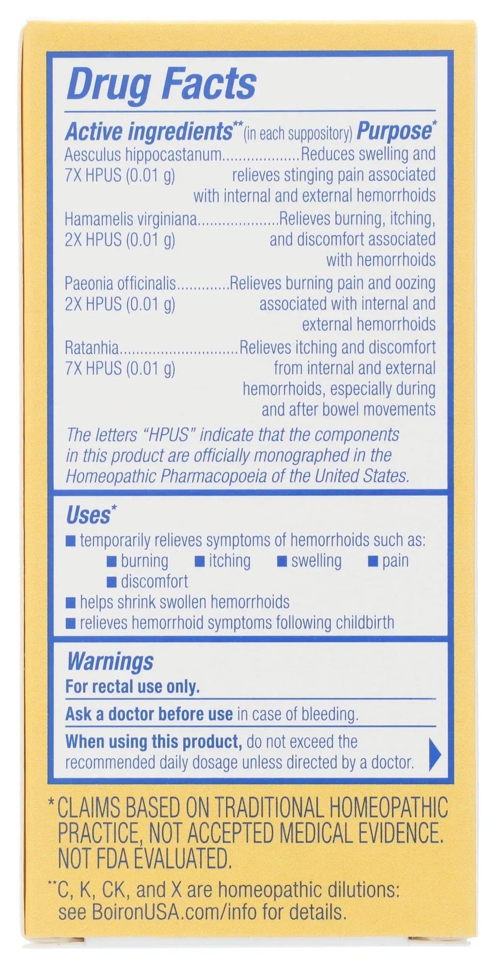 Boiron HemCalm Suppositories for Hemorrhoid Relief of Pain, Itching, Swelling or Discomfort - 10 Count BoironBuy Supplements Australia