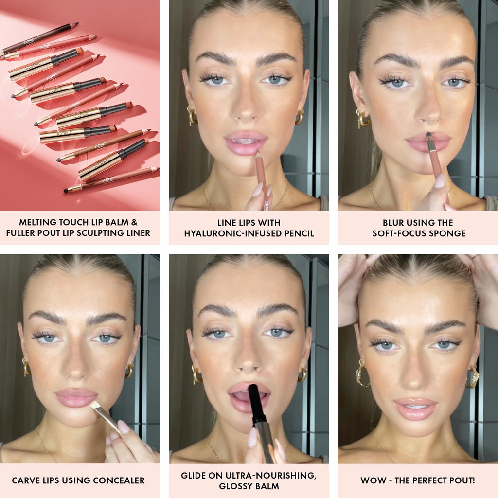 ICONIC LONDON Fuller Pout Sculpting Lip Liner | Blendable, Dual Ended Lip Liner with Creamy Colour and Lip Sponge for Buffing, Cruelty-Free, Vegan Makeup (Sister Sister) 0.036 Oz ICONIC LONDON buy supplements Au