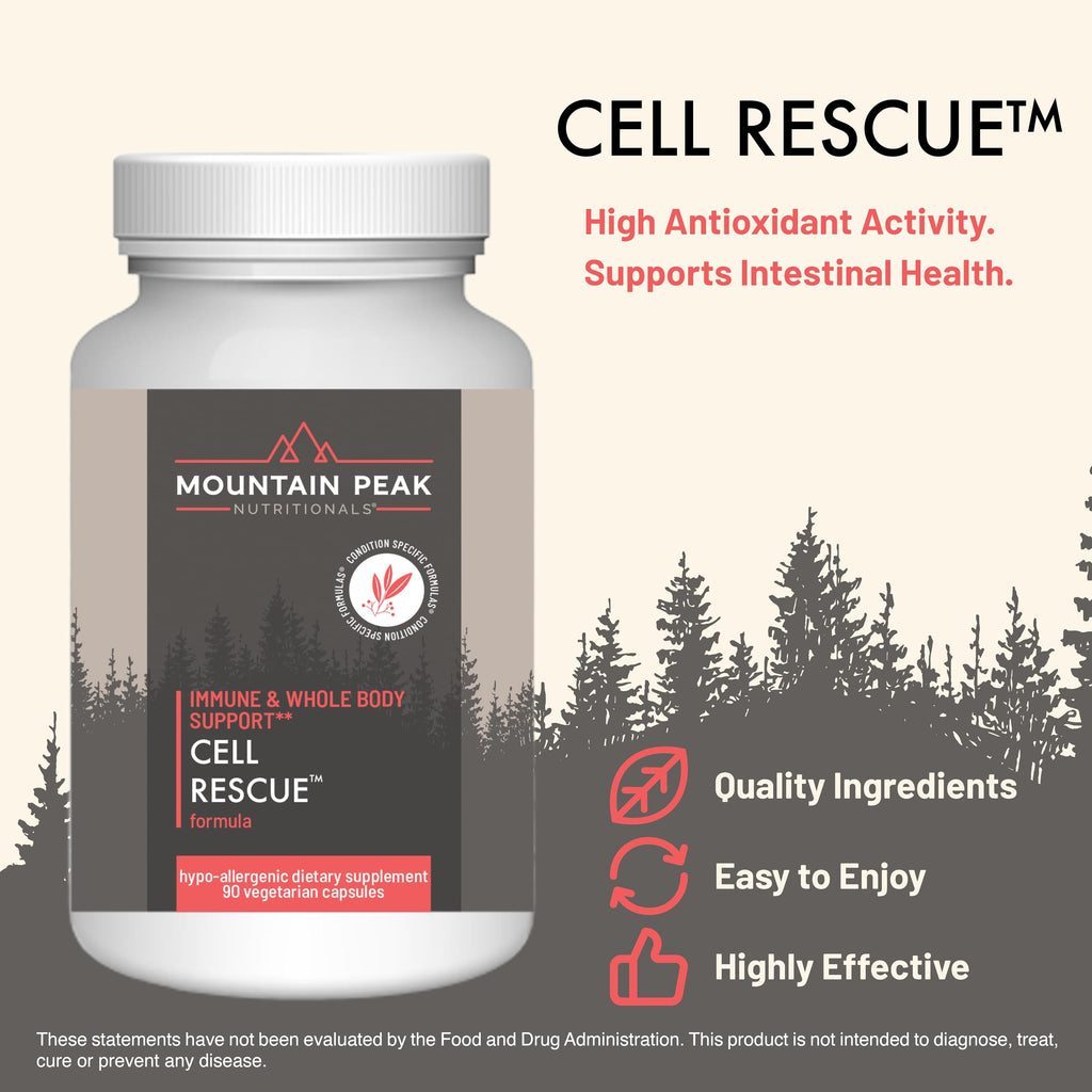Mountain Peak Nutritionals Cell Rescue - Antioxidant Immune Support Supplement with Turmeric, Ginger Root, and Bromelain - Supports Intestinal Health & Whole Body (90 Capsules) Mountain Peak NutritionalsBuy Supplements Australia